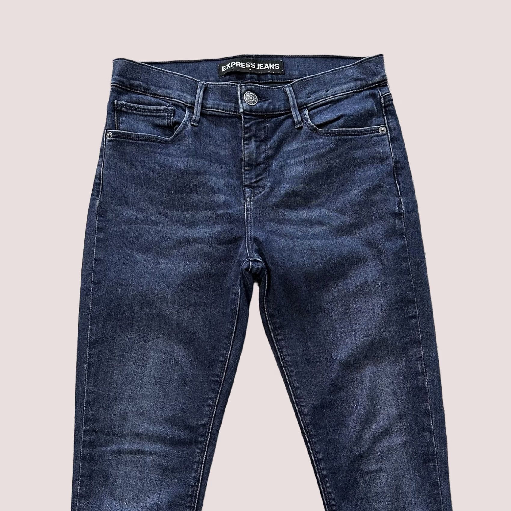 Express Express Womens Jeans 8 Mid Rise Denim Jeggings Stretch Pockets Blue 29x30 Size 29" - 1 Thumbnail