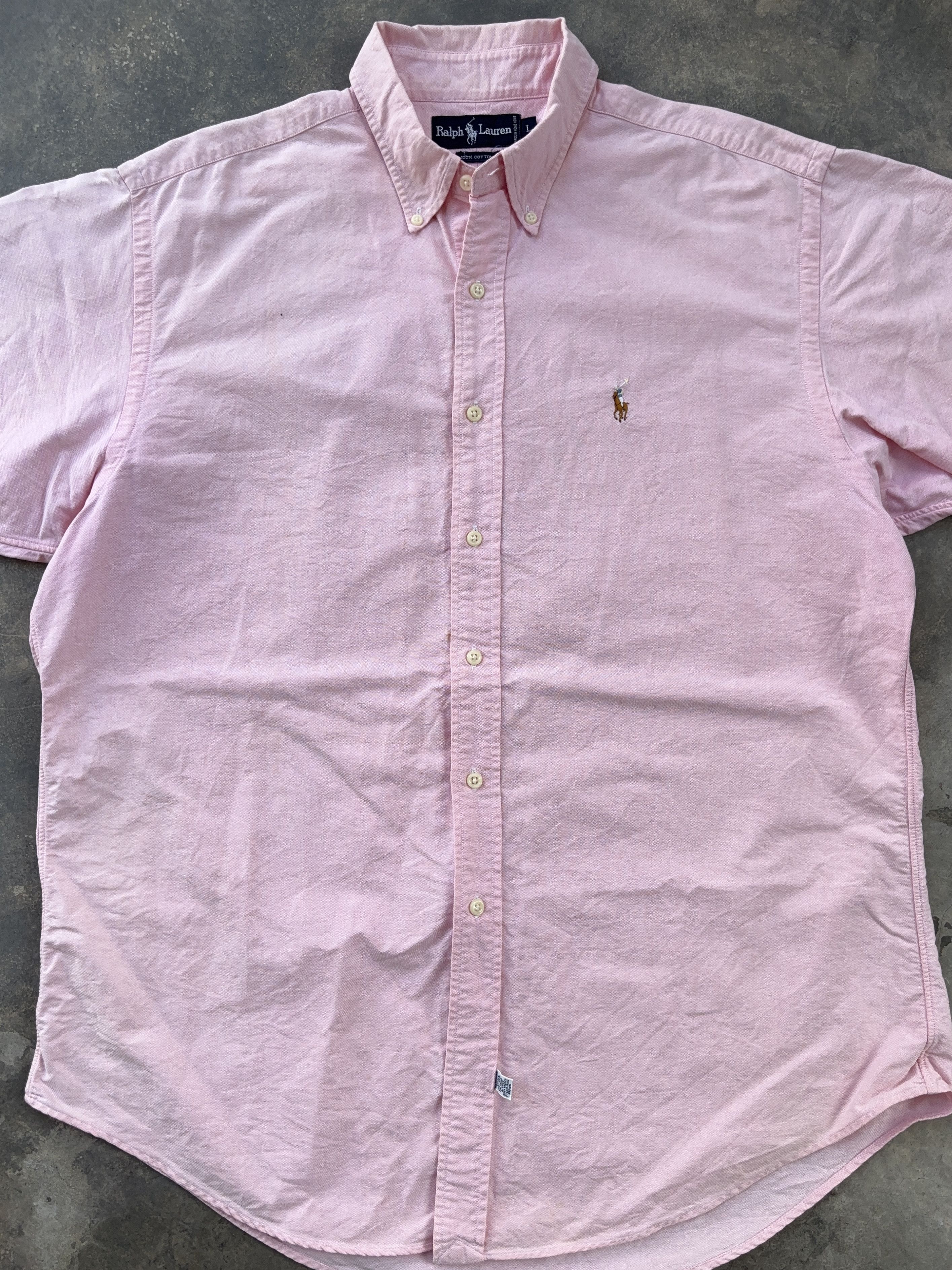 Ralph Lauren Ralph Lauren Pink Short Sleeve Button Up Shirt Size US L / EU 52-54 / 3 - 2 Thumbnail