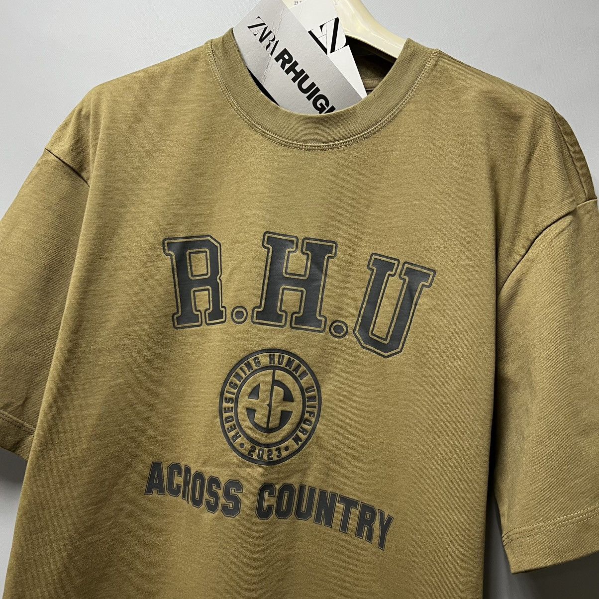 Rhude × Zara RHUDE x Zara NEW T-Shirt taupe brown shirt logo SIZE M Size US M / EU 48-50 / 2 - 10 Thumbnail