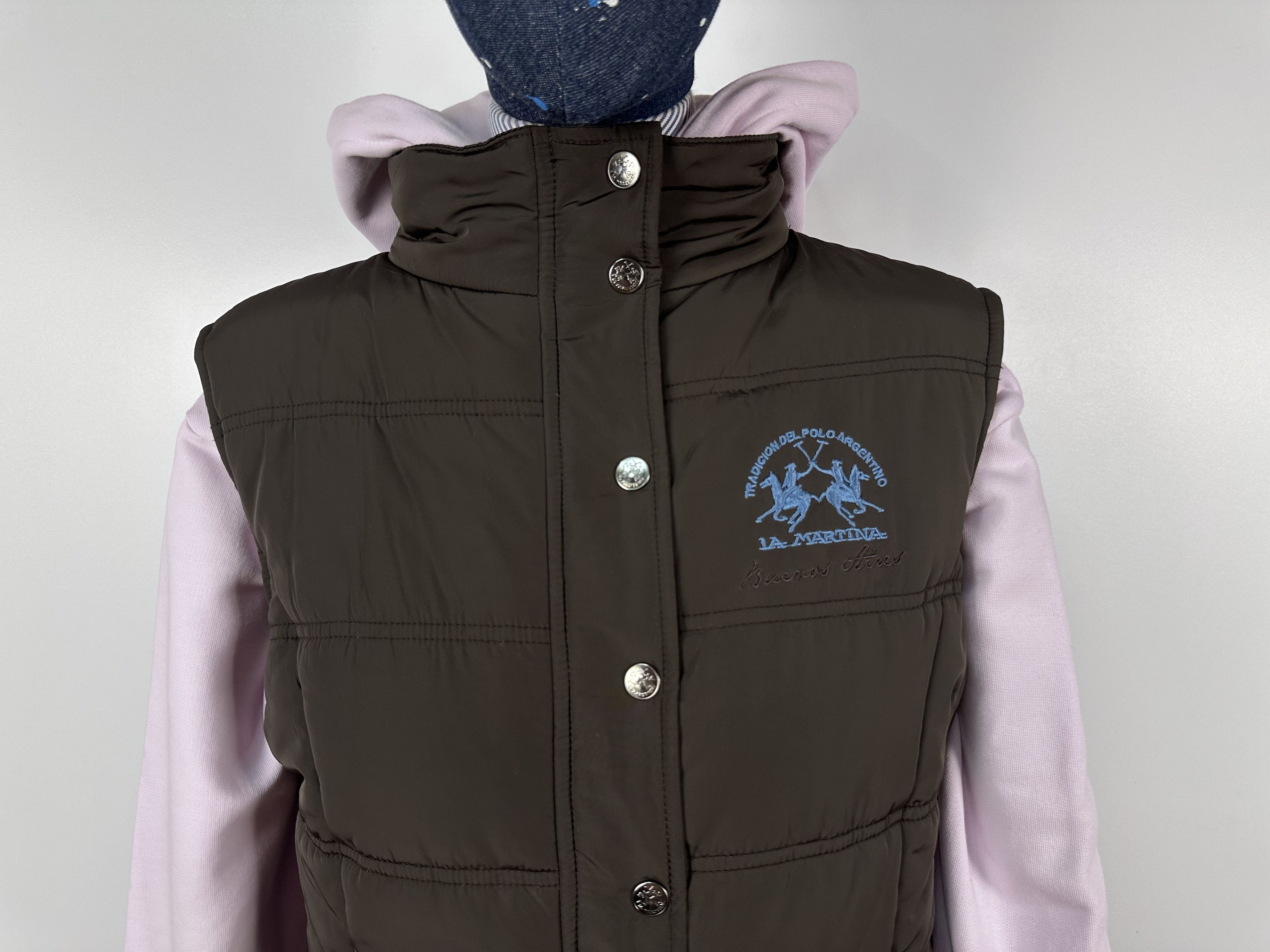 La Martina La Martina Quilted Down Women's Vest Coat Brown Size M Size M / US 6-8 / IT 42-44 - 4 Thumbnail
