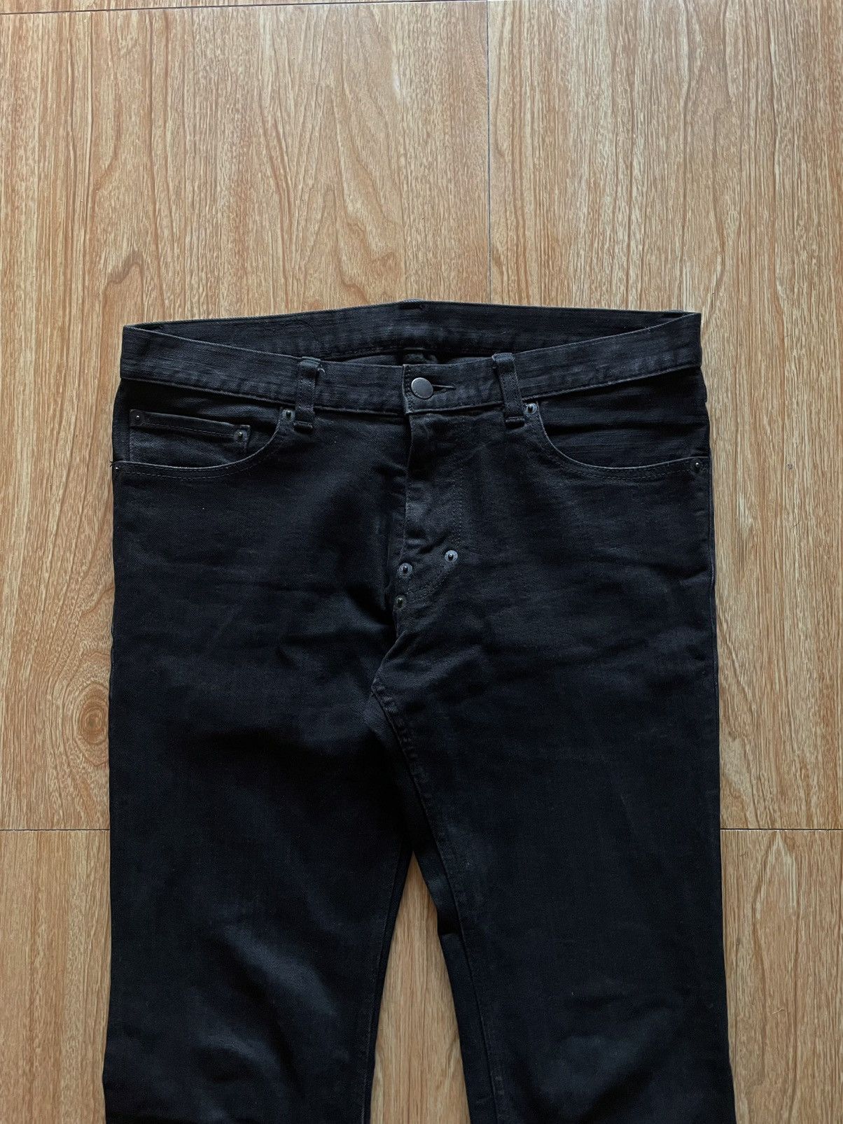 Number (N)ine Number (N)ine AW06 Noir “PAIN” Crying Heart Coated Denim Size US 32 / EU 48 - 2 Thumbnail