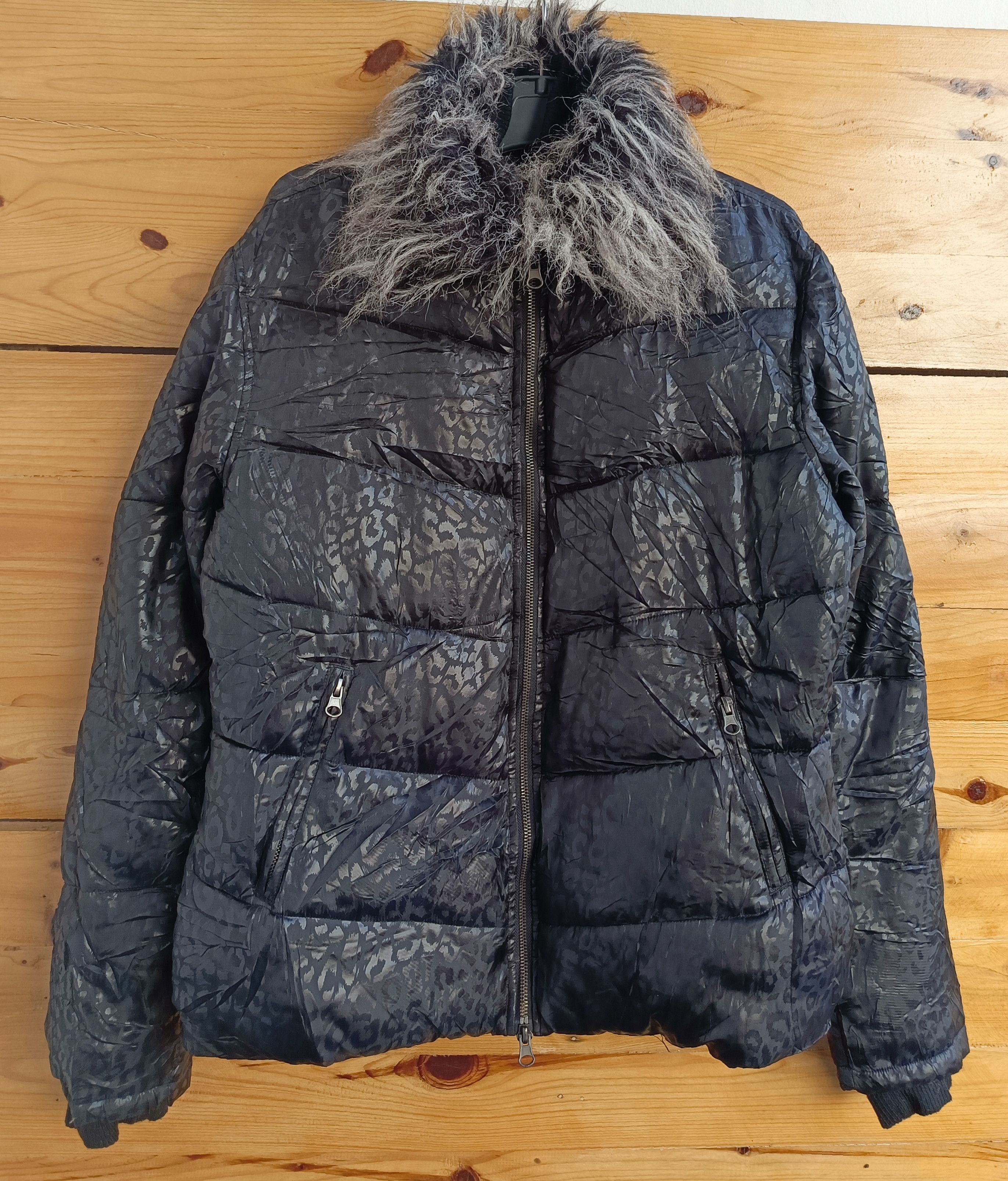 Pre-owned 14th Addiction X If Six Was Nine Y2k Double Layer Fur Puffer Down Jacket Lgb Ifsixwasnine In Black