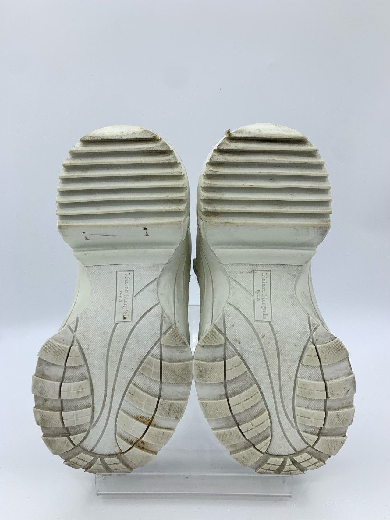 Maison Margiela Maison Margiela White Thick-Soled Leather Low-Top Sneakers Size US 4 / IT 34 - 4 Thumbnail