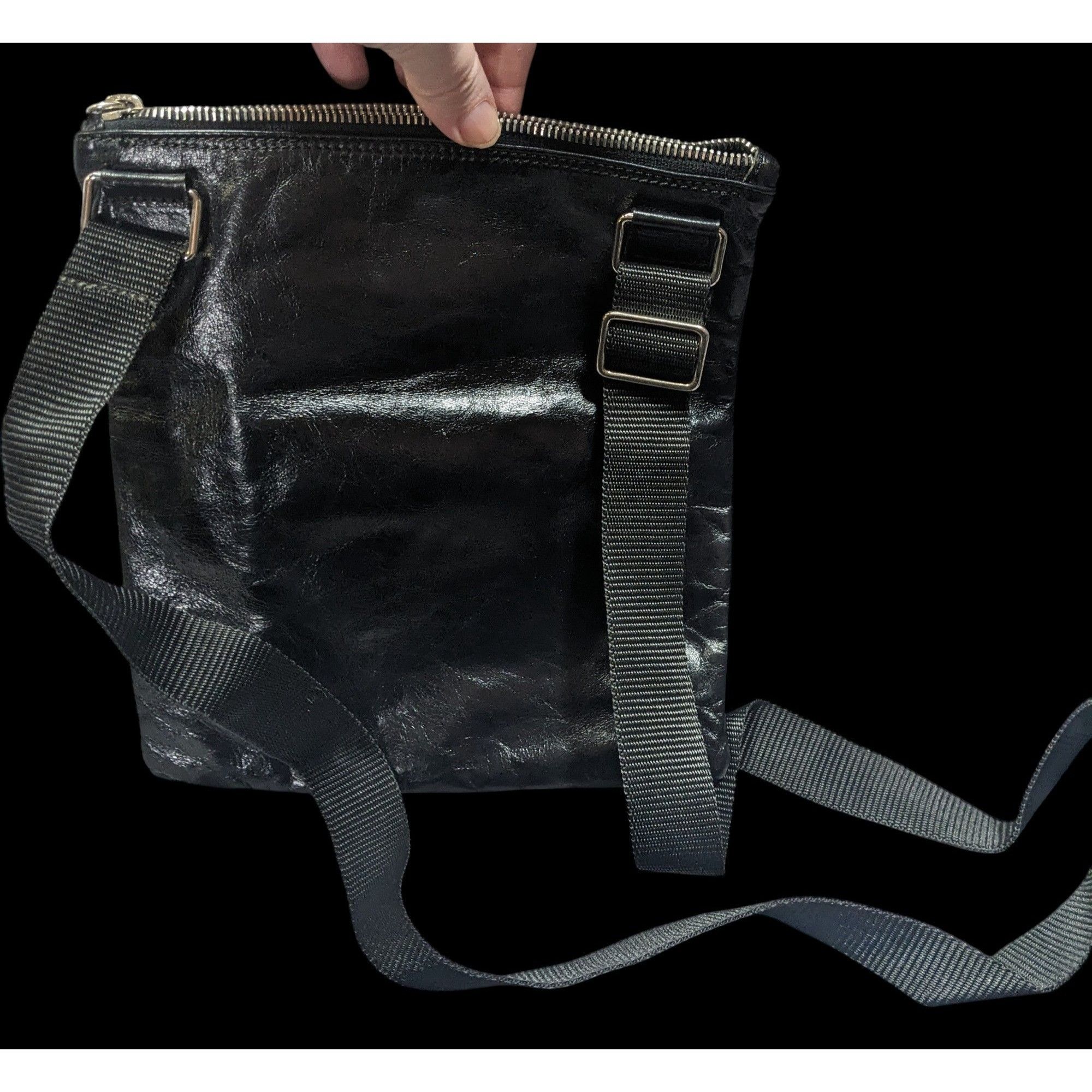 Other Vintage Designer Italian Leather Black Crossbody Bag Size ONE SIZE - 2 Thumbnail