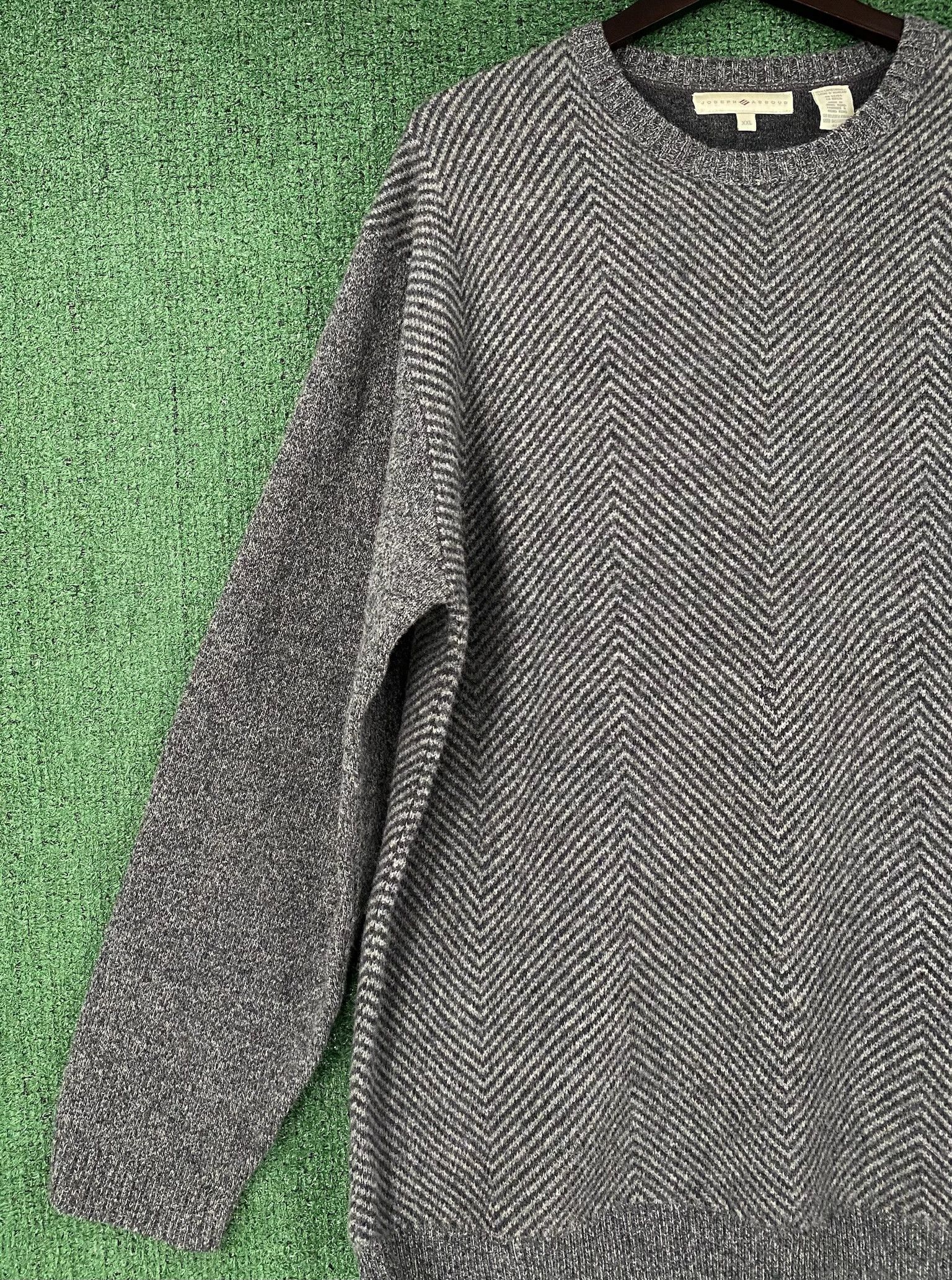 Joseph Abboud 90’s Wool Grey Patterned Sweater W/ Elbow Patches 2XL Size US XXL / EU 58 / 5 - 7 Thumbnail