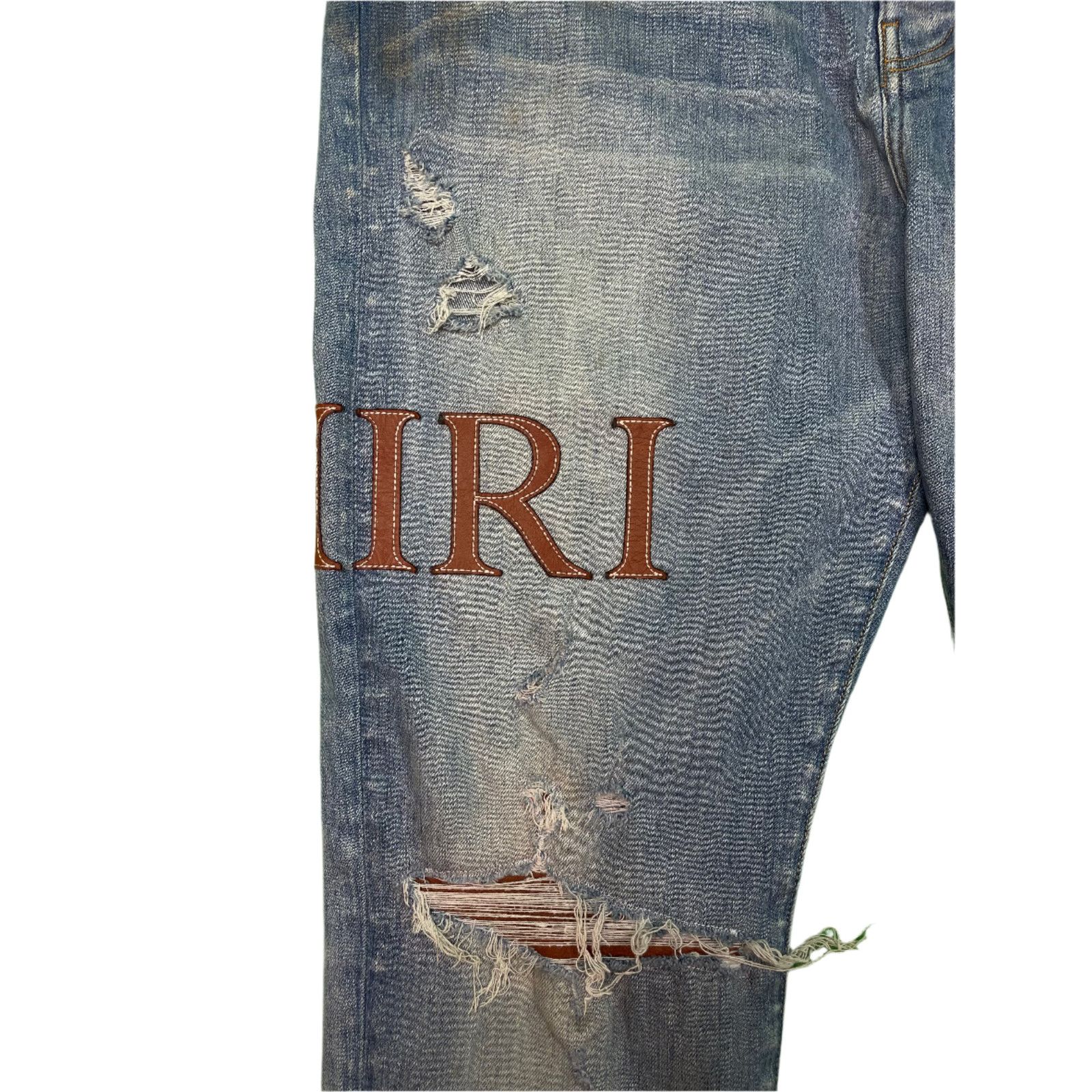 Amiri Amiri Clay Side Logo Light Wash Blue Jeans Size US 40 / EU 56 - 3 Thumbnail