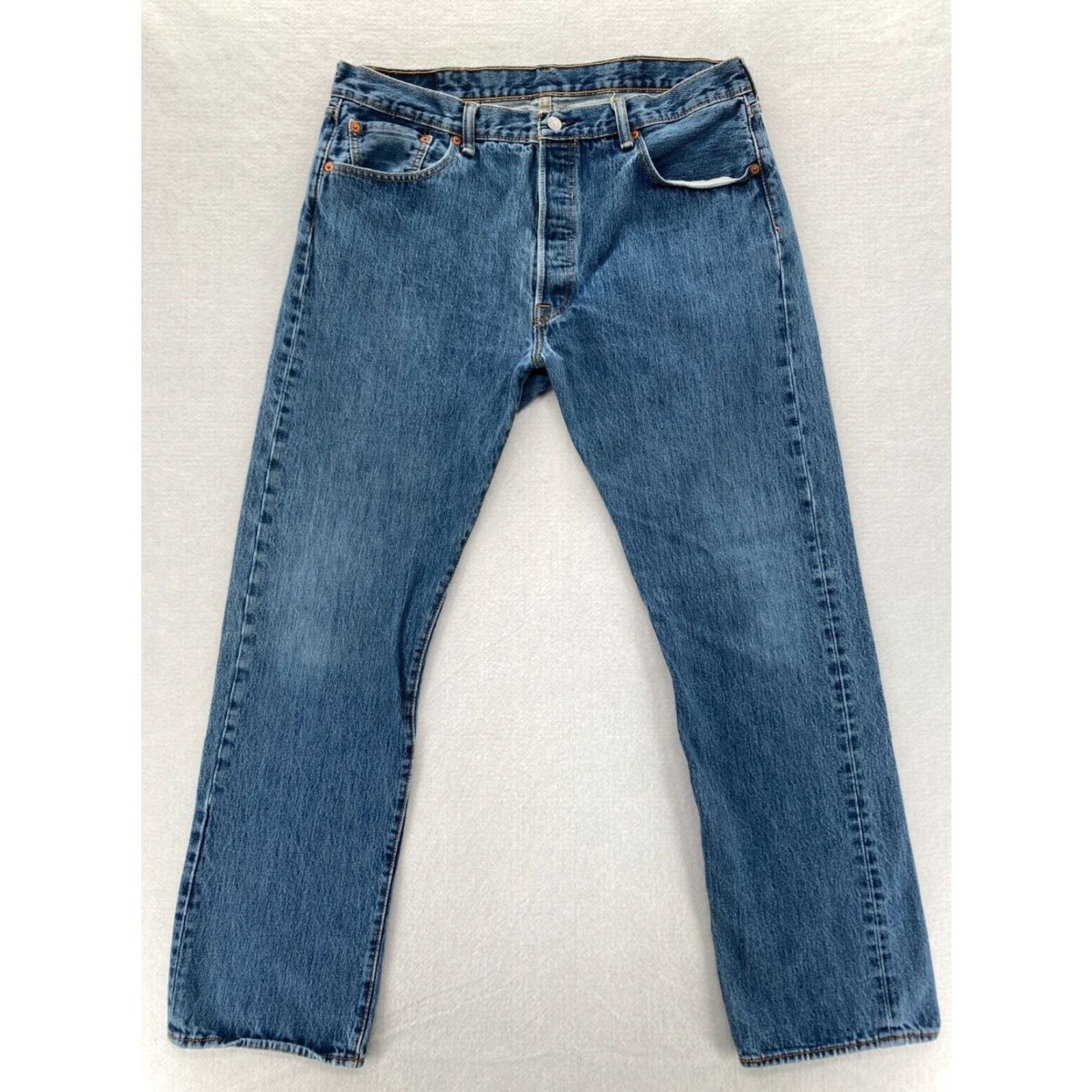 Levi's Levi's 501 Jeans Mens 38x32 Denim Blue Straight Leg Button Fly 5-Pocket Regular Fit Size US 38 / EU 54 - 2 Thumbnail