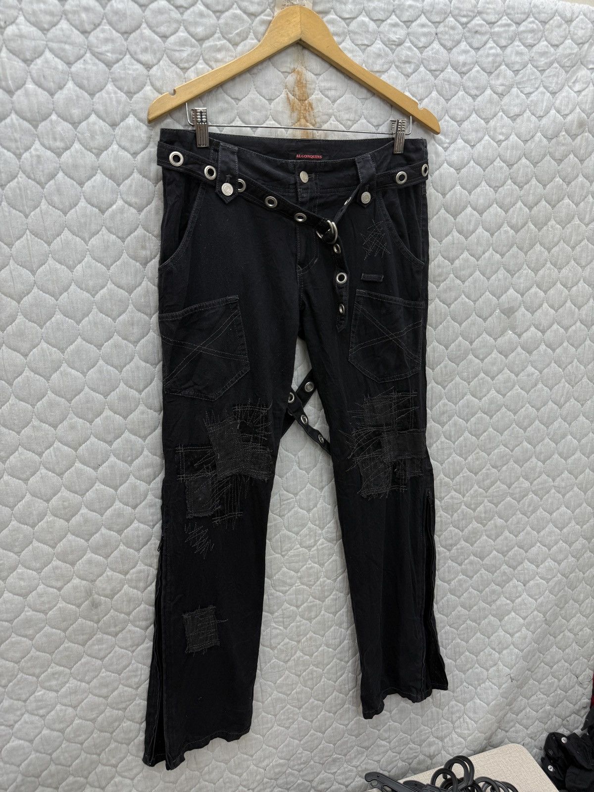 If Six Was Nine 🔥🔥🔥ARCHIVE ALGON QUINS BONDAGE PUNK PANTS Size US 32 / EU 48 - 3 Thumbnail