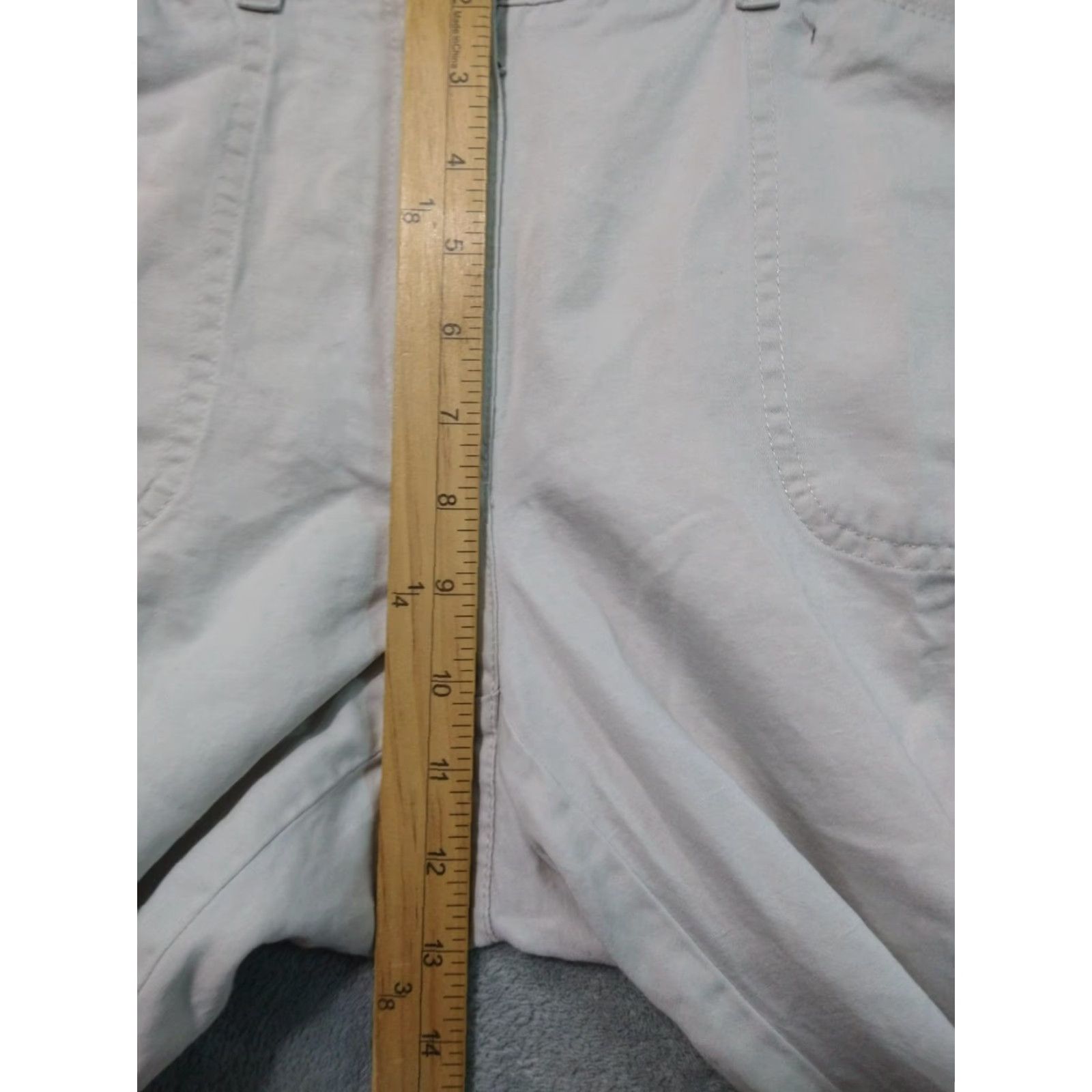 J. Jill J Jill Pants Womens Medium White Linen Blend Tapered Leg Crop Coastal Beachy Size 32" / US 10 / IT 46 - 4 Thumbnail