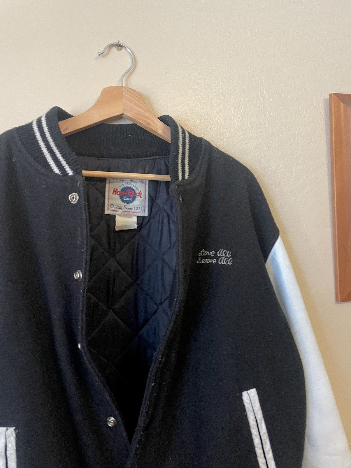 Hard Rock Cafe × Vintage Vintage 90s Hard Rock Cafe San Francisco Leather Letterman Size US L / EU 52-54 / 3 - 4 Thumbnail