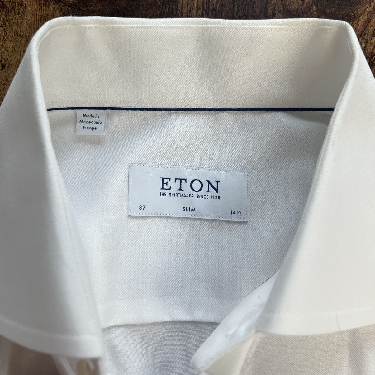 Eton Eton Signature Twill White Dress Shirt- Slim Fit Size US S / EU 44-46 / 1 - 12 Thumbnail