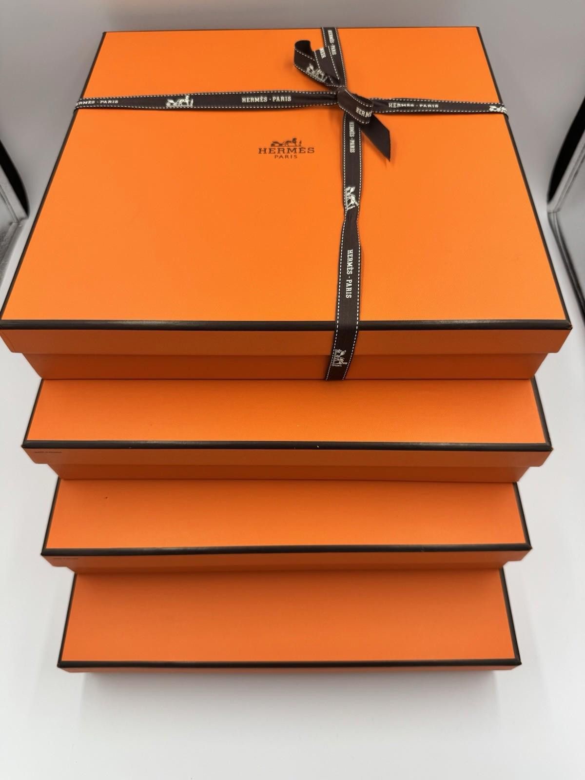 Hermes Hermes 11 by 11 4 Empty Authentic Box Only w/ Ribbons Slip N Size ONE SIZE - 1 Thumbnail