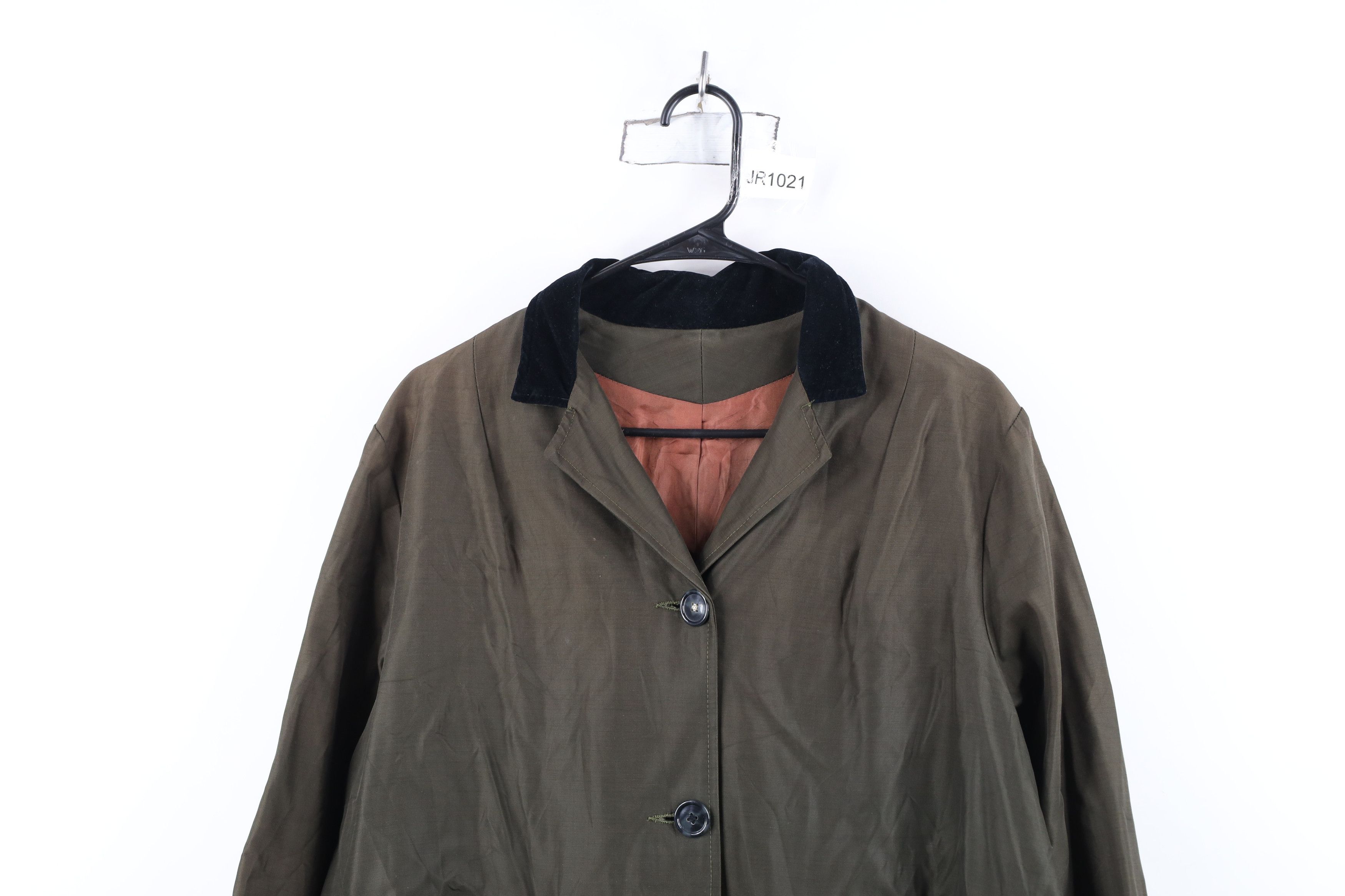 Vintage Vintage 50s Rockabilly Gabardine Velvet Collar Coat Jacket Size XL / US 12-14 / IT 48-50 - 2 Thumbnail
