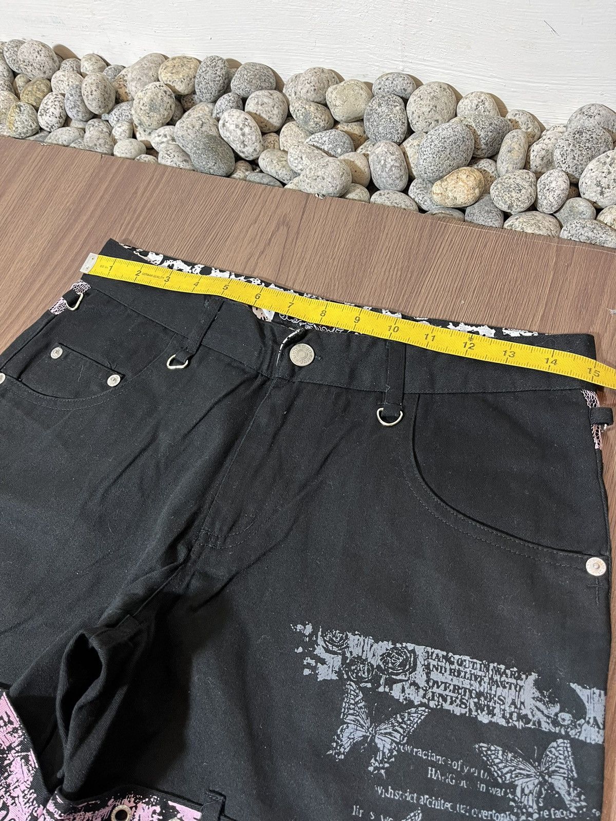 Beauty Beast × Japanese Brand × Seditionaries Mad Punks poem pink strap brocade Y2K short pant Size 31" - 11 Thumbnail
