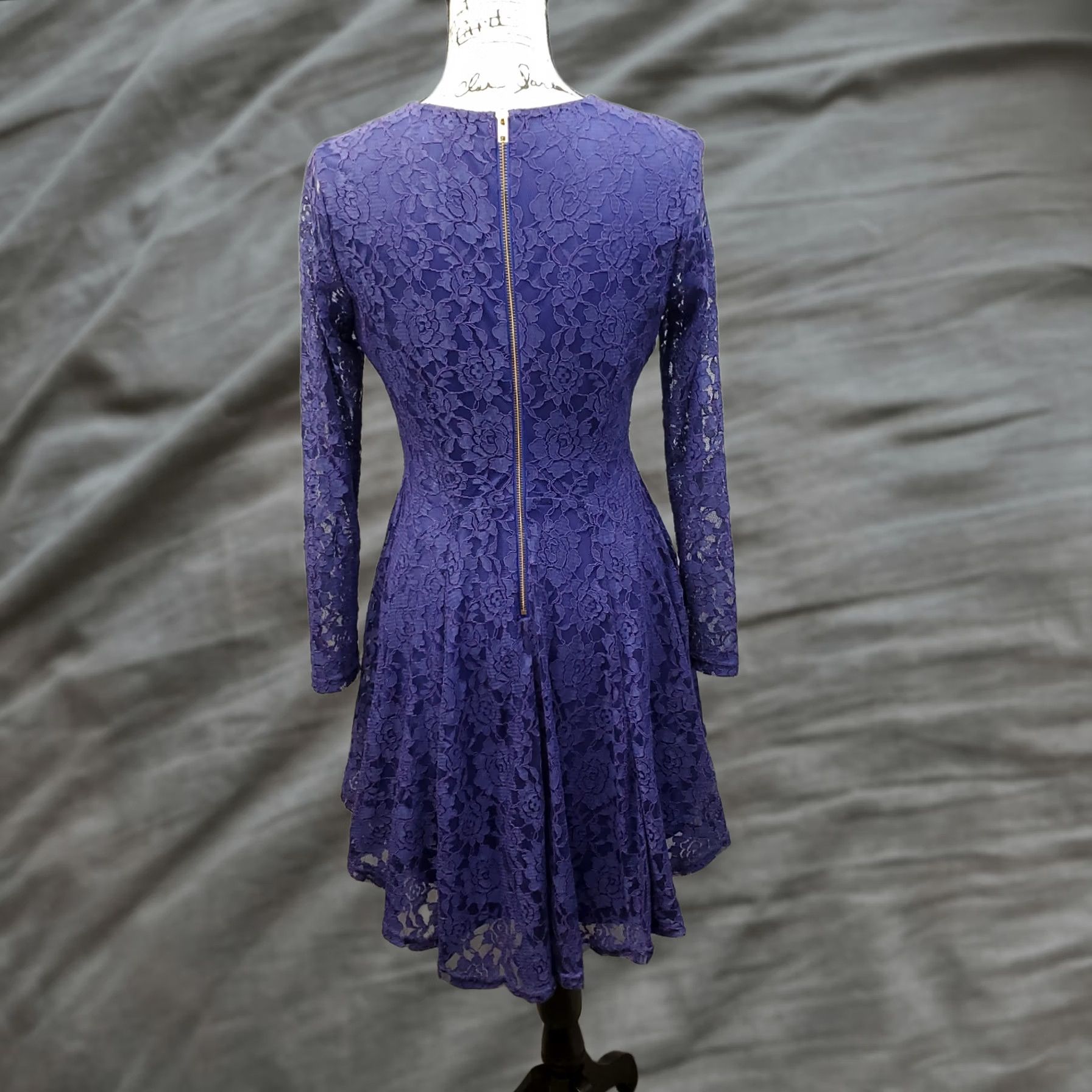 Vintage Altar'd State Dress Womens M Purple Fit Flare Women Lace Overlay Floral Back Zip Size M / US 6-8 / IT 42-44 - 1 Thumbnail