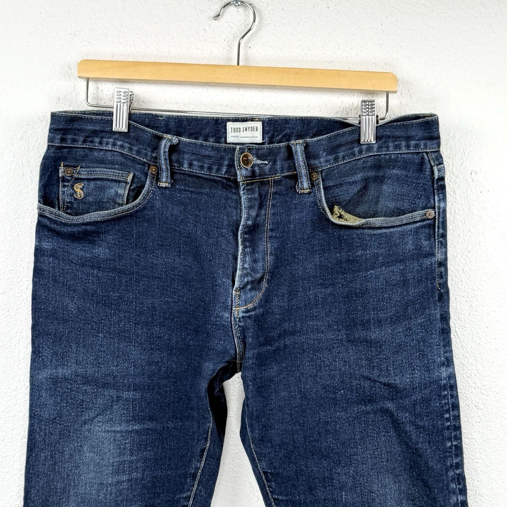 Todd Snyder Todd Snyder Jeans Men 33x31 Blue Slim Fit Stretch 5-Pocket Denim Size US 33 - 2 Thumbnail