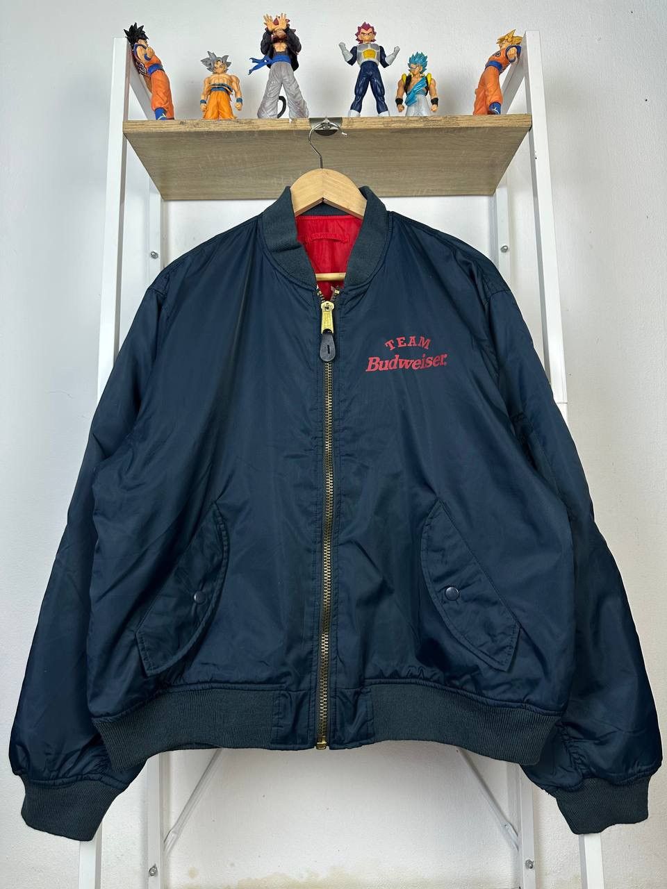 Budweiser × Vintage Vintage Team Budweiser Reversible MA-1 Bomber (Pit 24.5) Size US M / EU 48-50 / 2 - 3 Thumbnail