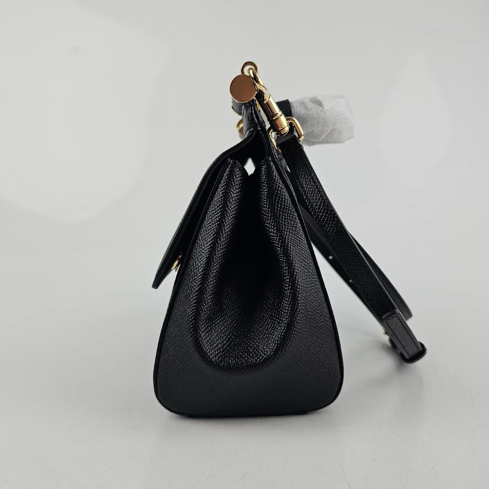 Dolce & Gabbana D&G Medium Sicily Black Leather Top Handle Bag Size ONE SIZE - 6 Thumbnail