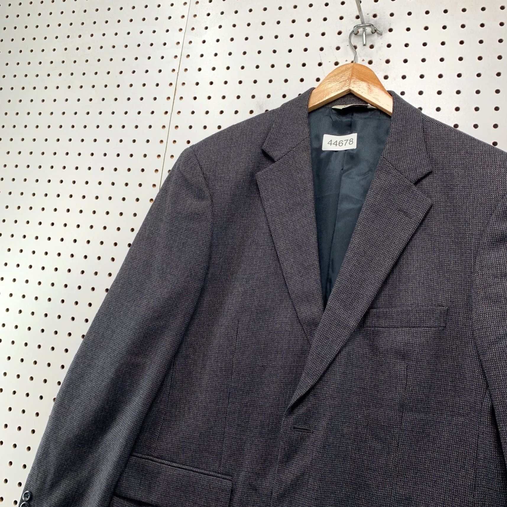 Pronto Uomo Pronto Uomo Tweed Blazer Mens 42 Gray Wool Tweed Flat Front Notch Lapel Single-Breasted - Business Mens Blazer 42 Gray Tweed Wool Pronto Uomo Size 42R - 7 Thumbnail