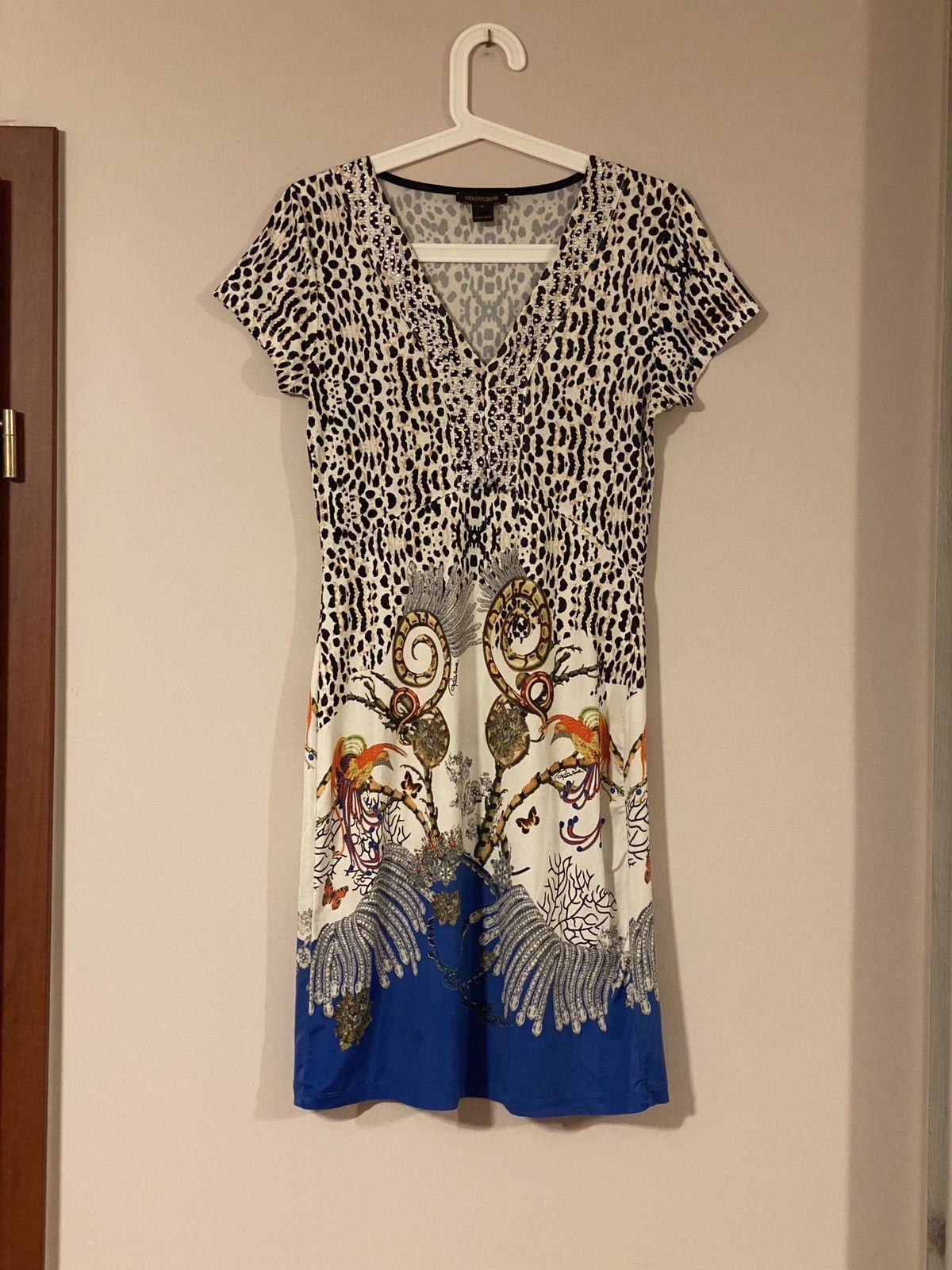 Roberto Cavalli Animal Floral Full Printed Avant Garde Dress