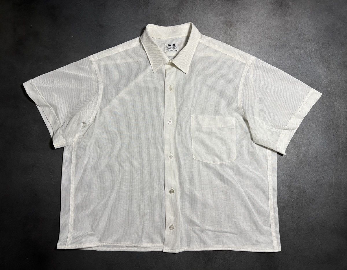 Vintage 1940s Sheer Shirt True Vintage Brill Terylene Shortsleeve Size US S / EU 44-46 / 1 - 15 Thumbnail