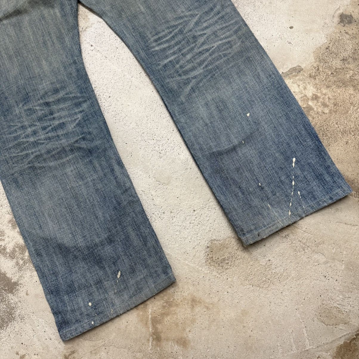 Japanese Brand R. Newbold Distressed Stitching Paint Splitter Denim Pants Size US 33 - 12 Thumbnail