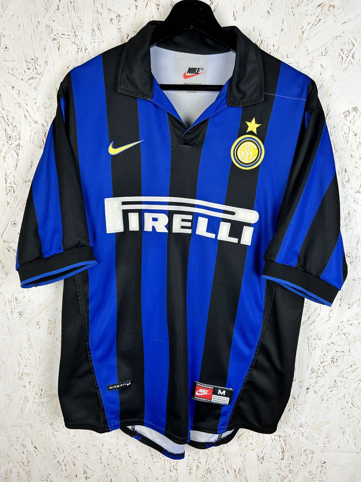 90s Nike Inter Milan 1998/99 Home Kit Soccer Jersey M