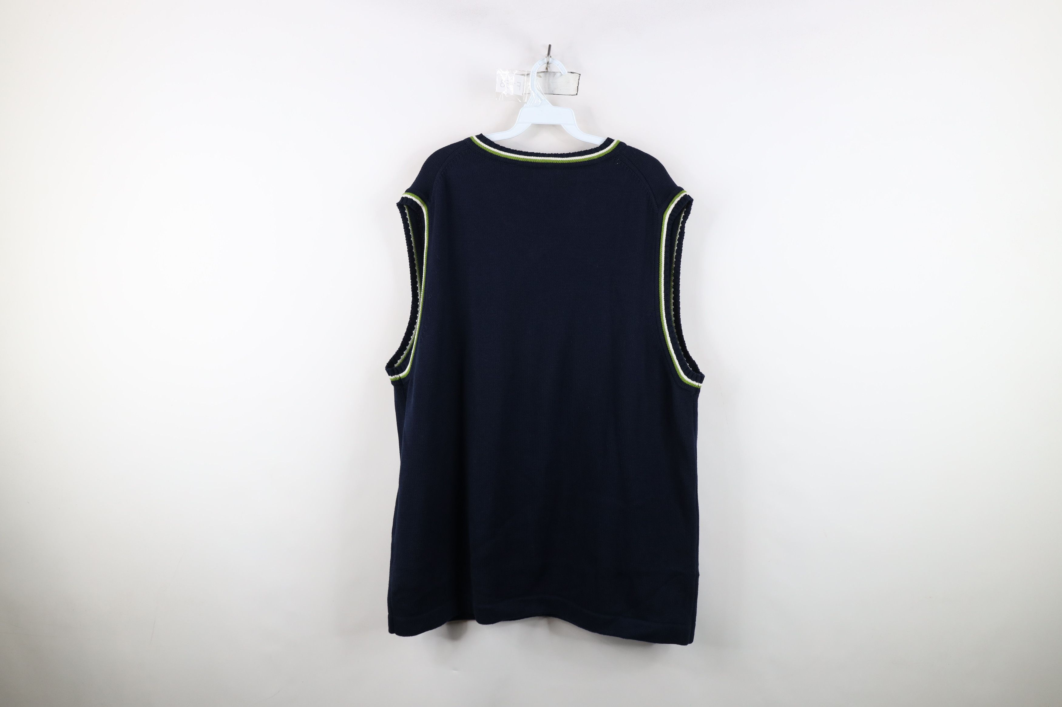 Gap Vintage 90s Gap Striped Cotton Knit V-Neck Sweater Vest Blue Size US XL / EU 56 / 4 - 7 Thumbnail