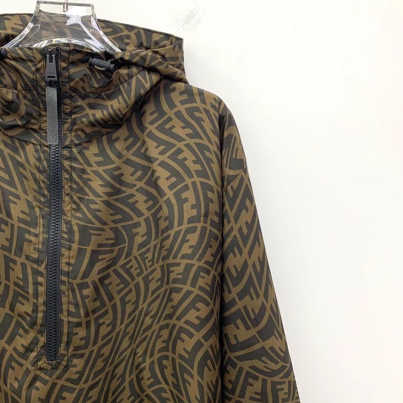 Fendi FENDI size 100*154cm Dark Brown Logo Printed Hooded Semi-Zi Size US M / EU 48-50 / 2 - 3 Thumbnail