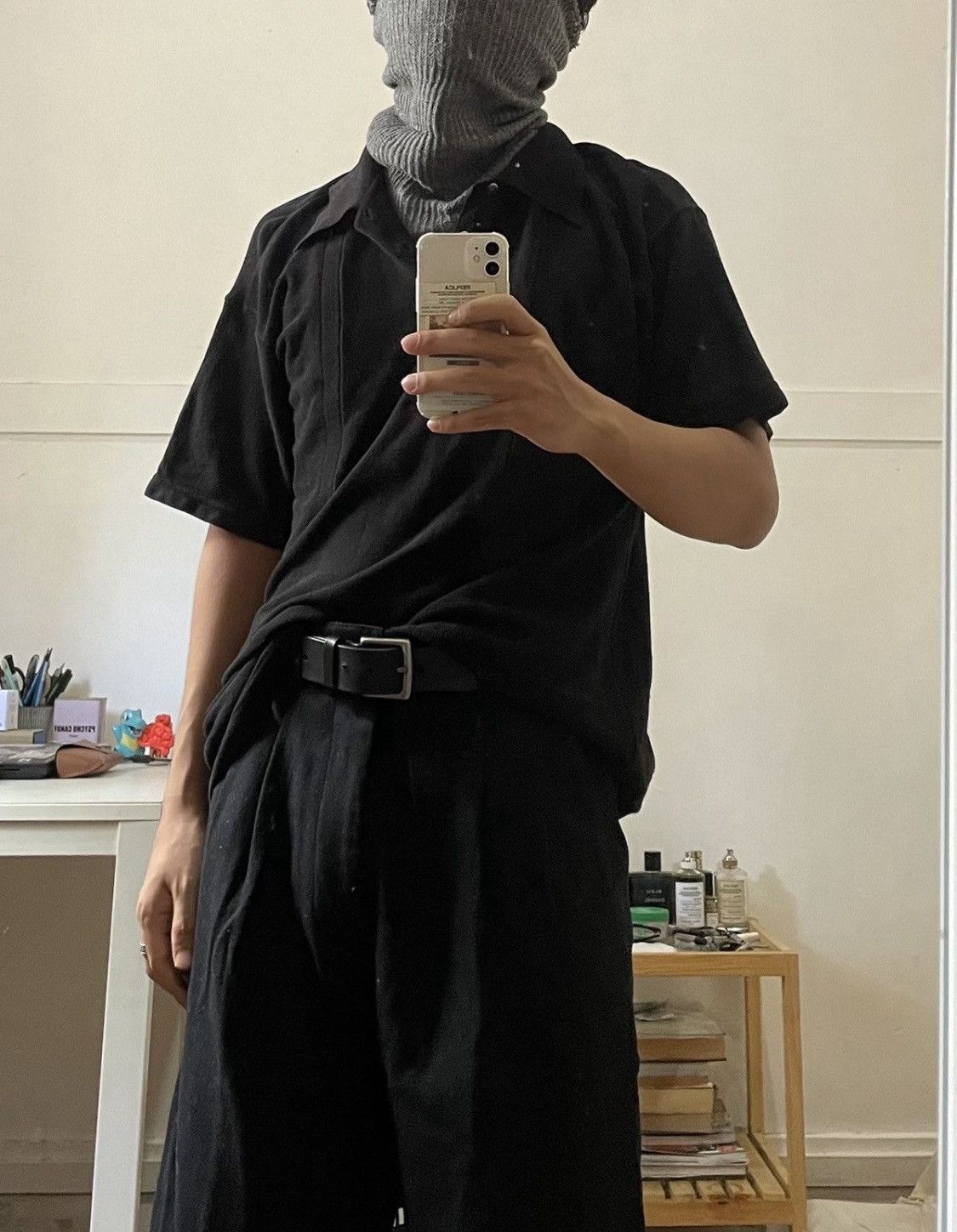Comme des Garcons Vintage cdg homme AD98 black boxy polo shirt Size US M / EU 48-50 / 2 - 2 Thumbnail