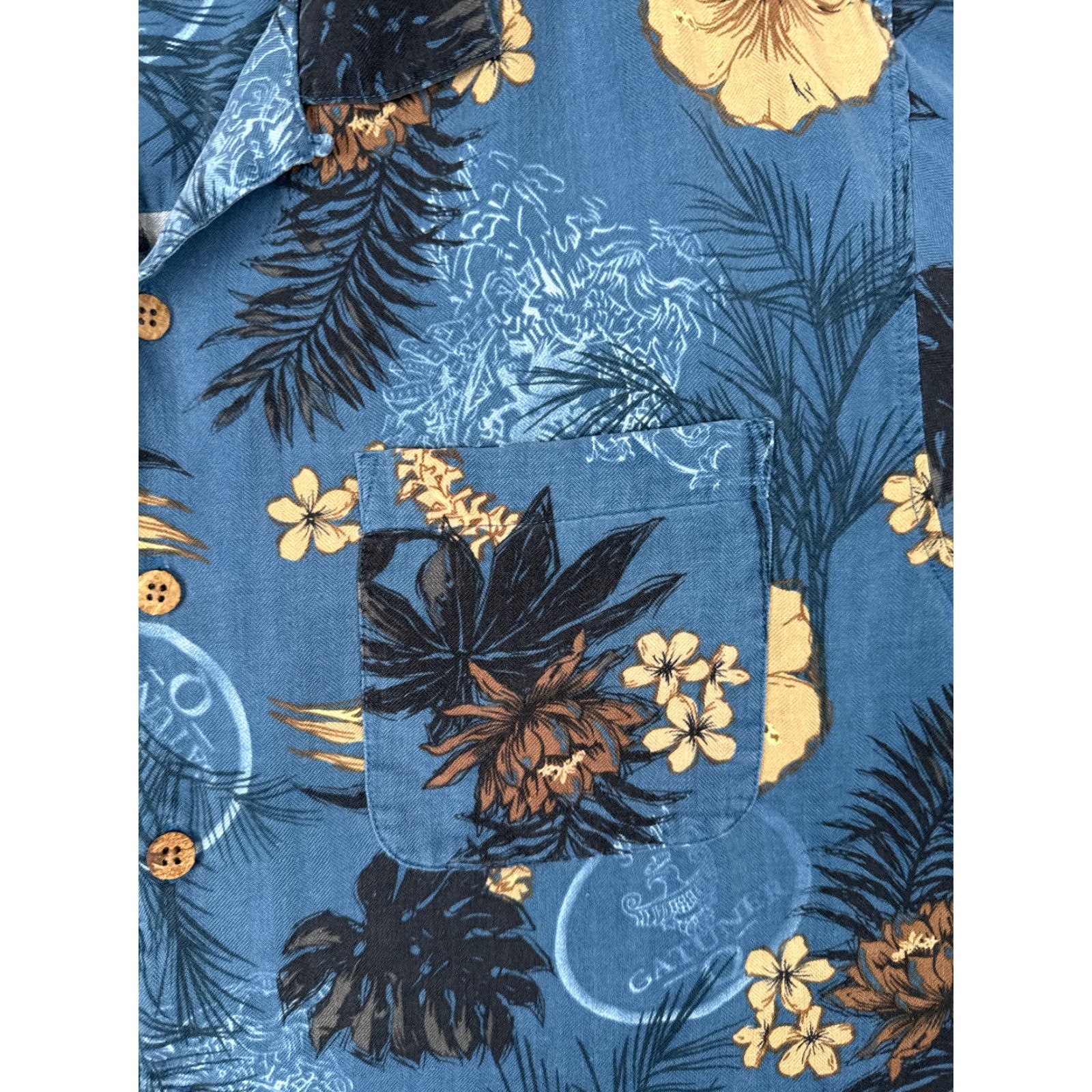 Paradise Paradise Coves Shirt Adult Large Blue Silk Floral Button-Up Hawaiian Casual Short Sleeve Mens Size US L / EU 52-54 / 3 - 6 Thumbnail