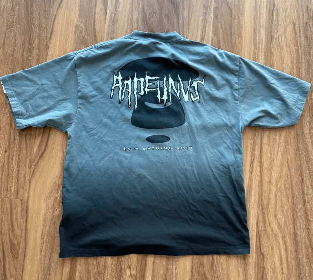 Aape Aape A Bathing Ape logo back print ombre t-shirt Black/Gray Size US M / EU 48-50 / 2 - 2 Thumbnail