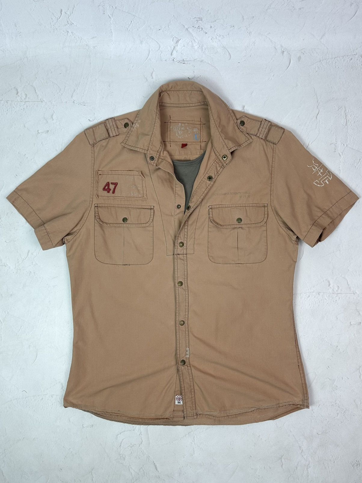 Vintage Vintage Japanese Style Orange Short Sleeve Shirt Size US L / EU 52-54 / 3 - 1 Thumbnail