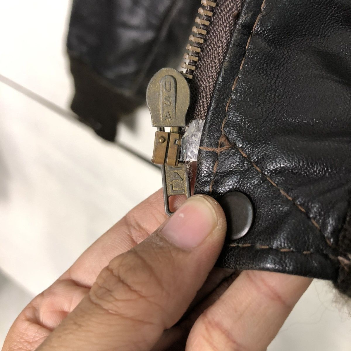 Schott 🔥VINTAGE BIKER LEATHER JACKET SCHOTT MADE IN USA BLANKET Size US M / EU 48-50 / 2 - 20 Thumbnail