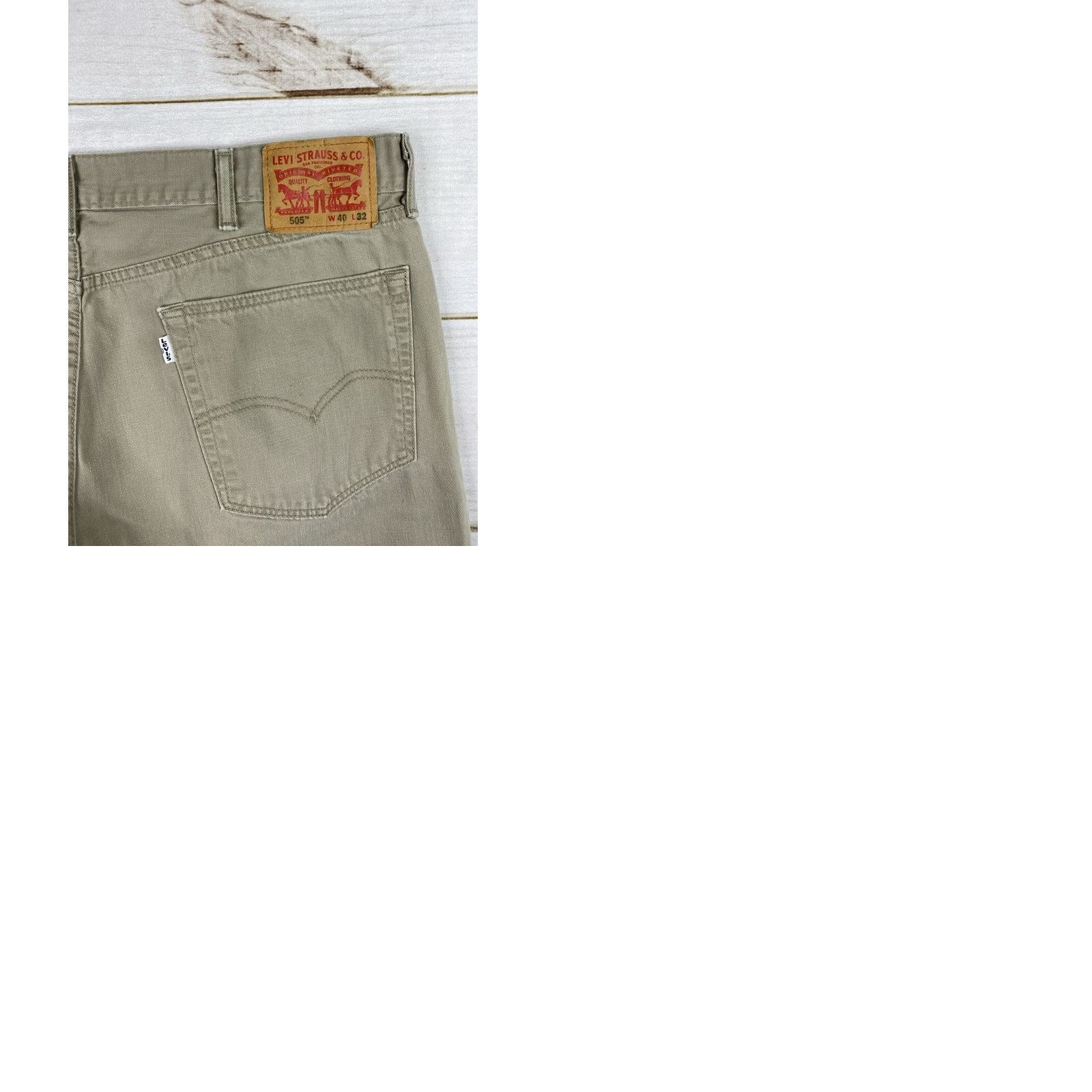 Levi's Levi's 505 Jeans Mens 40x32 Tan Cream Straight 5 Pocket Logo Vintage Style 90s Theme) Size US 40 / EU 56 - 9 Thumbnail