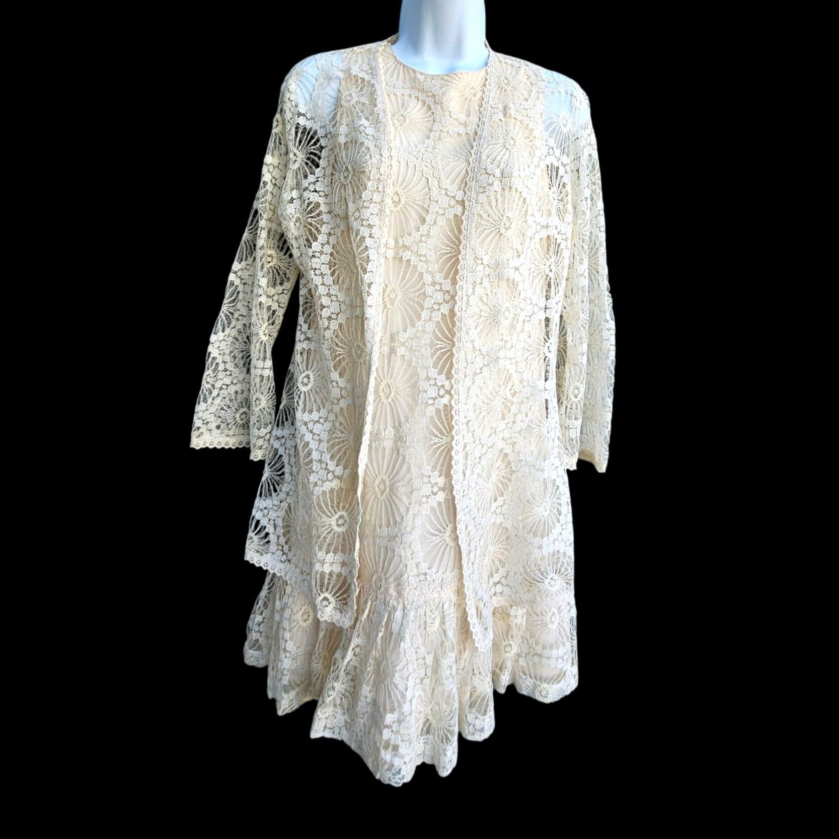Vintage Vintage 1960s Saba California Lace Dress Set Size S Wedding Size S / US 4 / IT 40 - 1 Thumbnail
