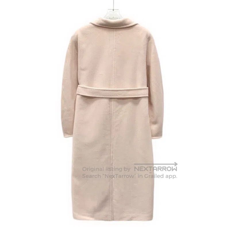 Max Mara Max Mara Pink Sheep Wool Collar Double Breasted Belted Coa Size XXS / US 00 / IT 34 - 2 Thumbnail