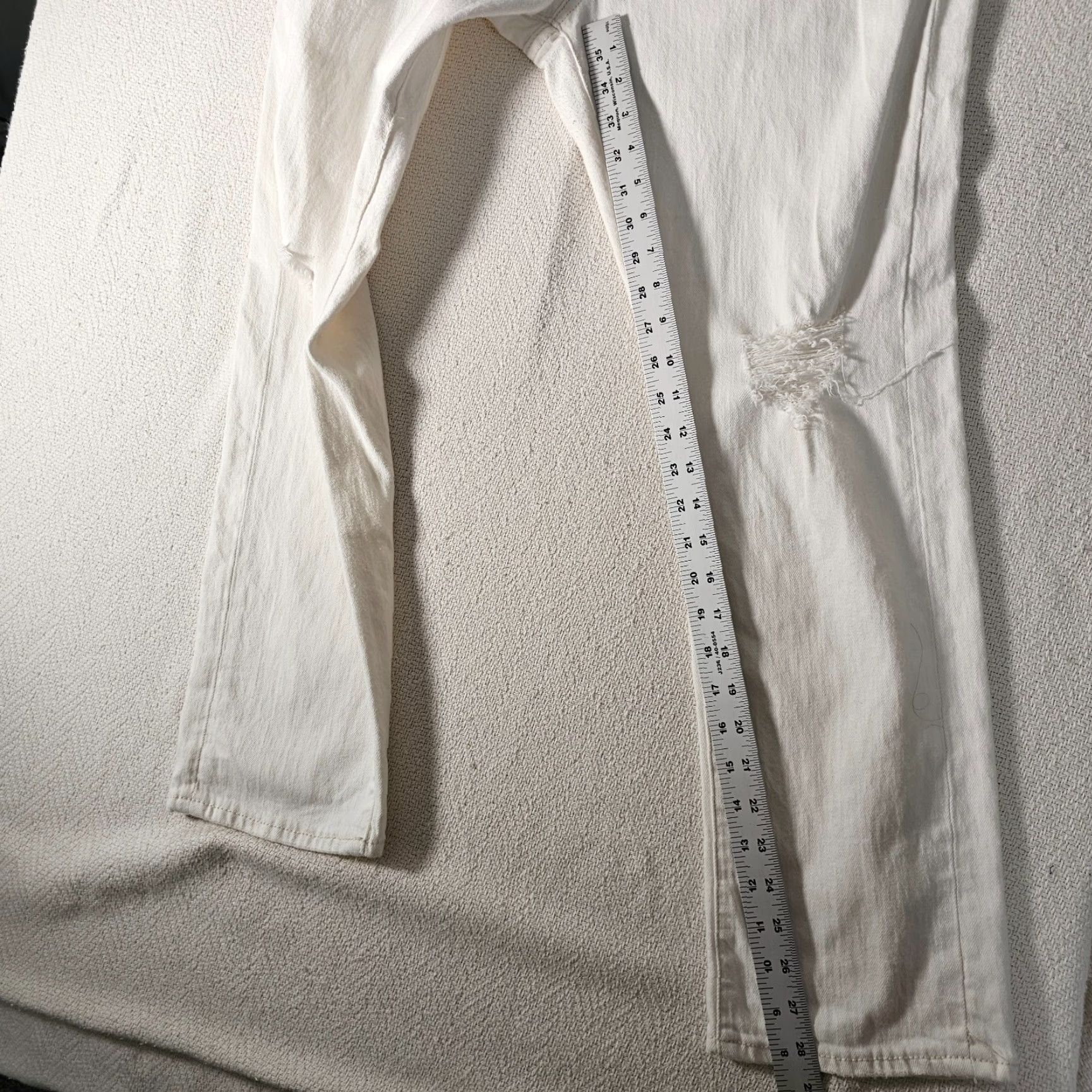 Anthropologie Pilcro & The Letterpress Jeans Womens 32 White Distressed Straight Anthropologie Size 24" / US 00 / IT 34 - 6 Thumbnail