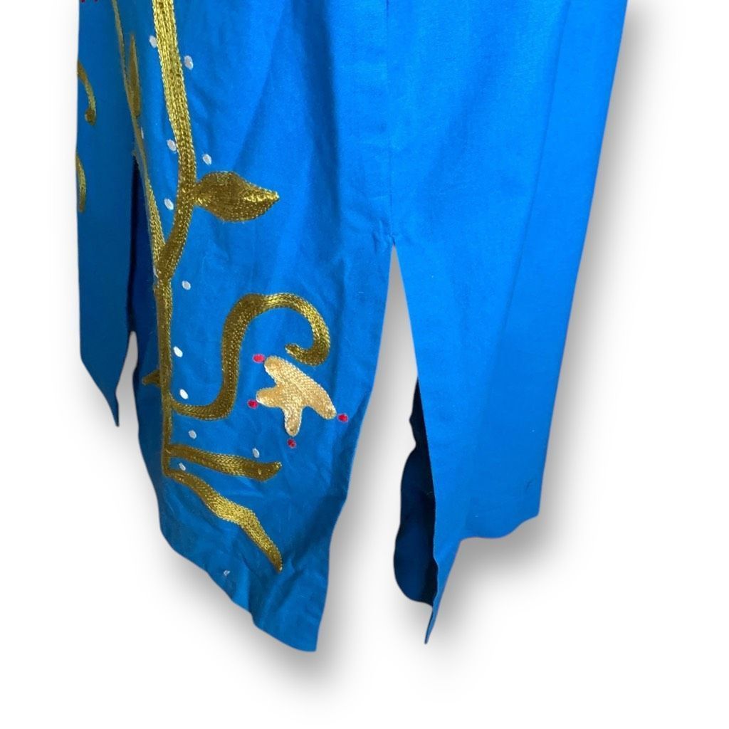 Vintage Vintage Indigo Moon Embroidered Blue Floral Embellished Asia Size XXL / US 16-18 / IT 52-54 - 6 Thumbnail