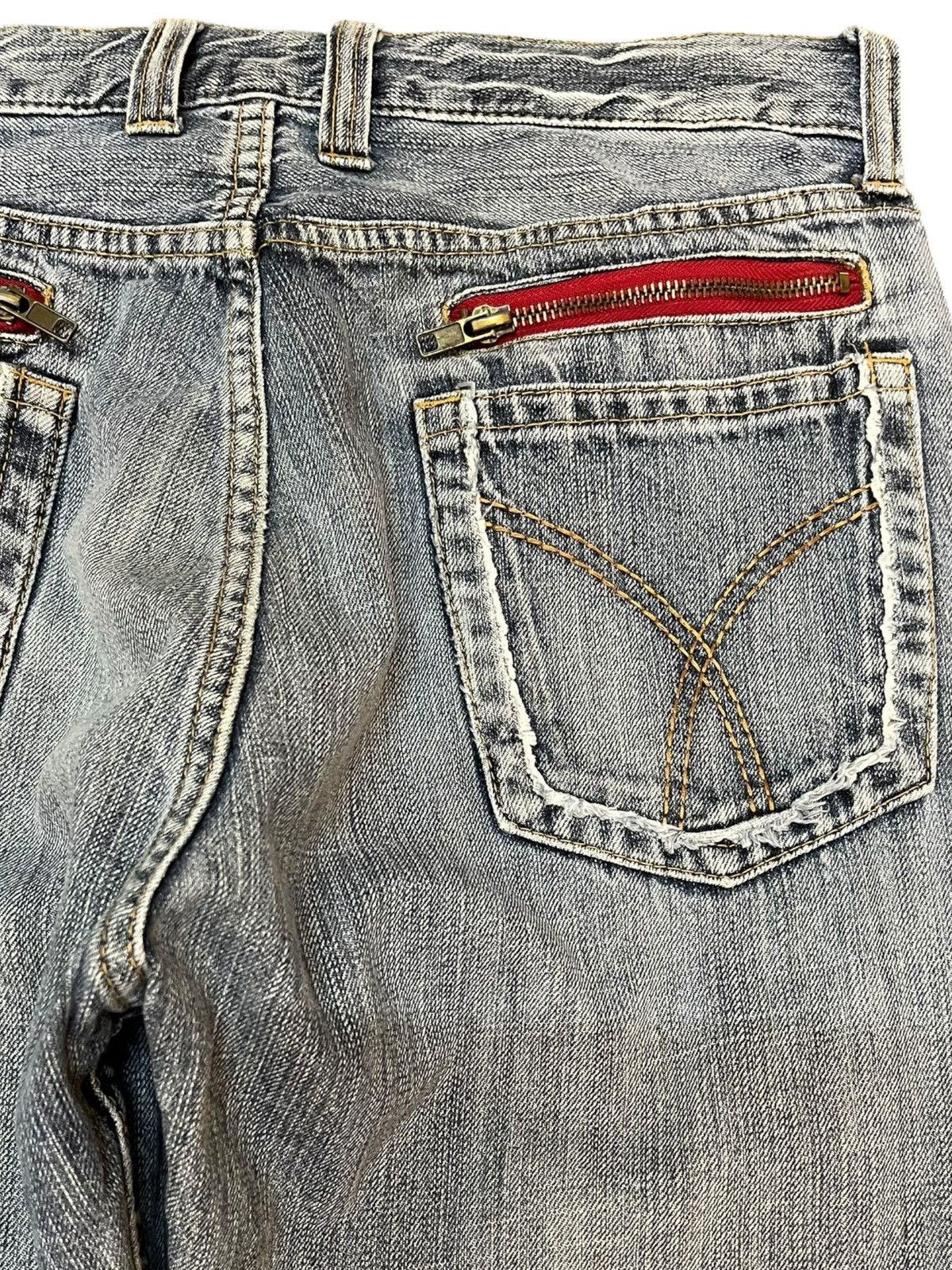 If Six Was Nine Vintagw Villand Faded Whiskers Zipper Back Pocket Denim Size US 31 - 10 Thumbnail