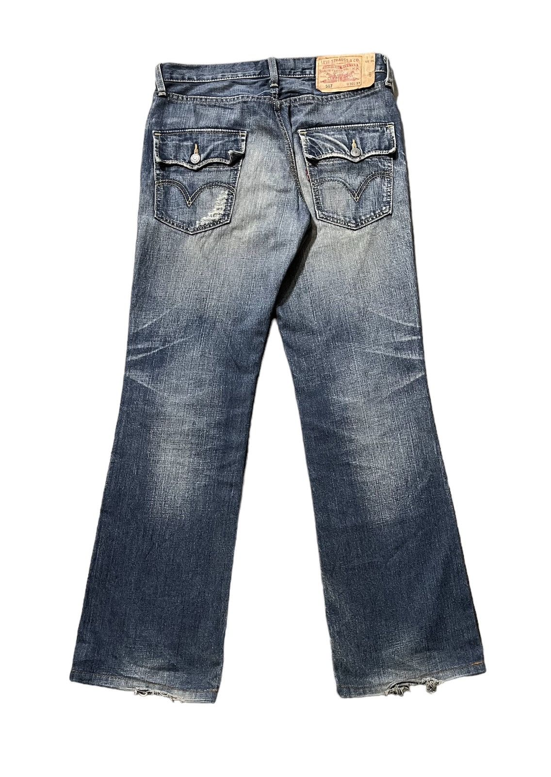 Levi's Vintage Levis 517 grunge distressed bootcut flare jeans Size US 31 - 9 Thumbnail