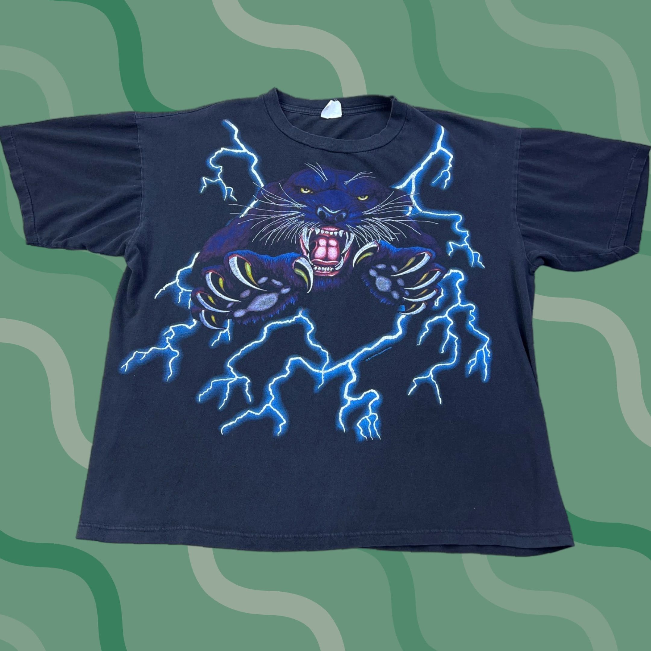 Vintage American Thunder Black Panther Vintage 90s Grunge T-Shirt 
