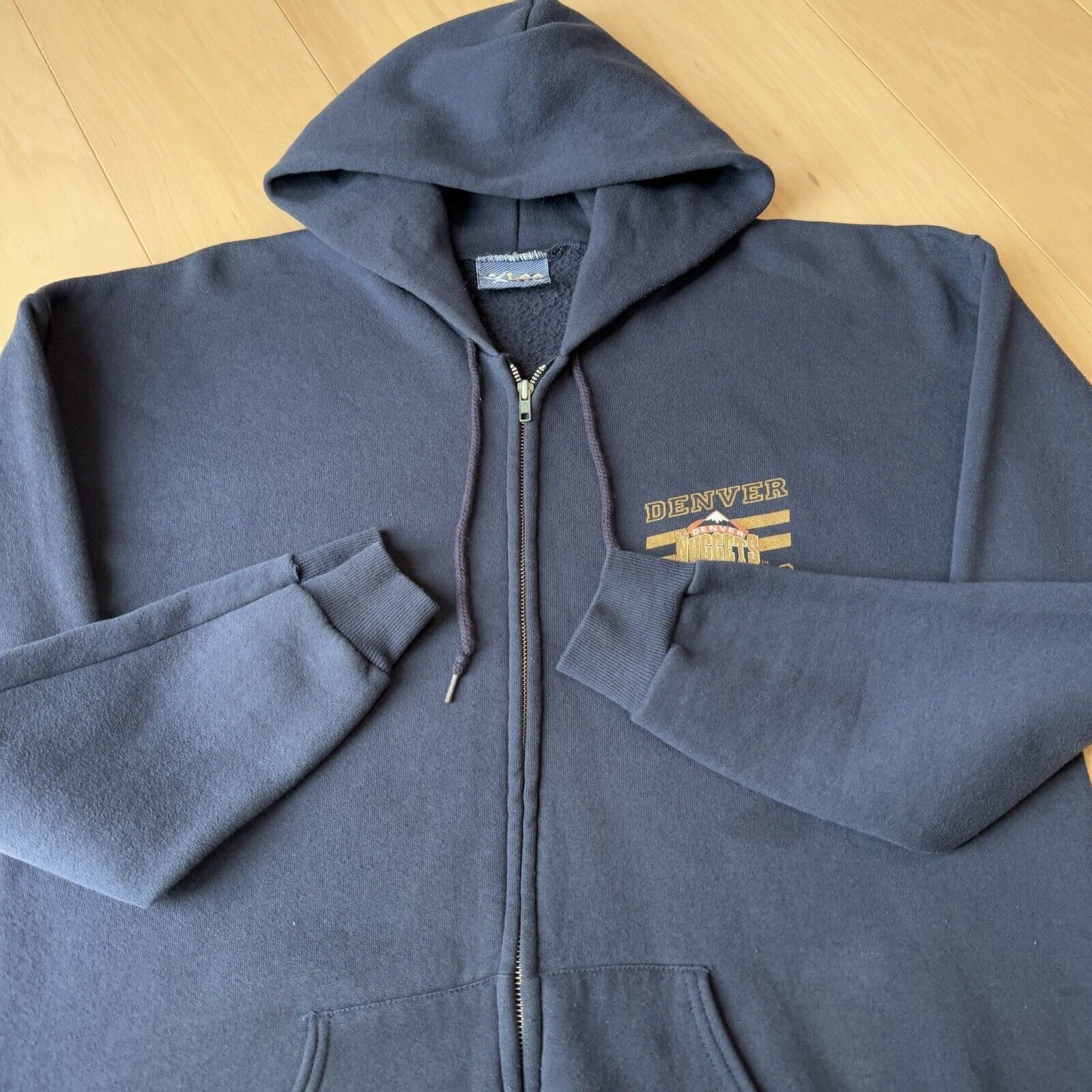 NBA × Vintage Vintage Denver Nuggets Jacket XL Navy 90s Full Zip NBA Size US XL / EU 56 / 4 - 4 Thumbnail