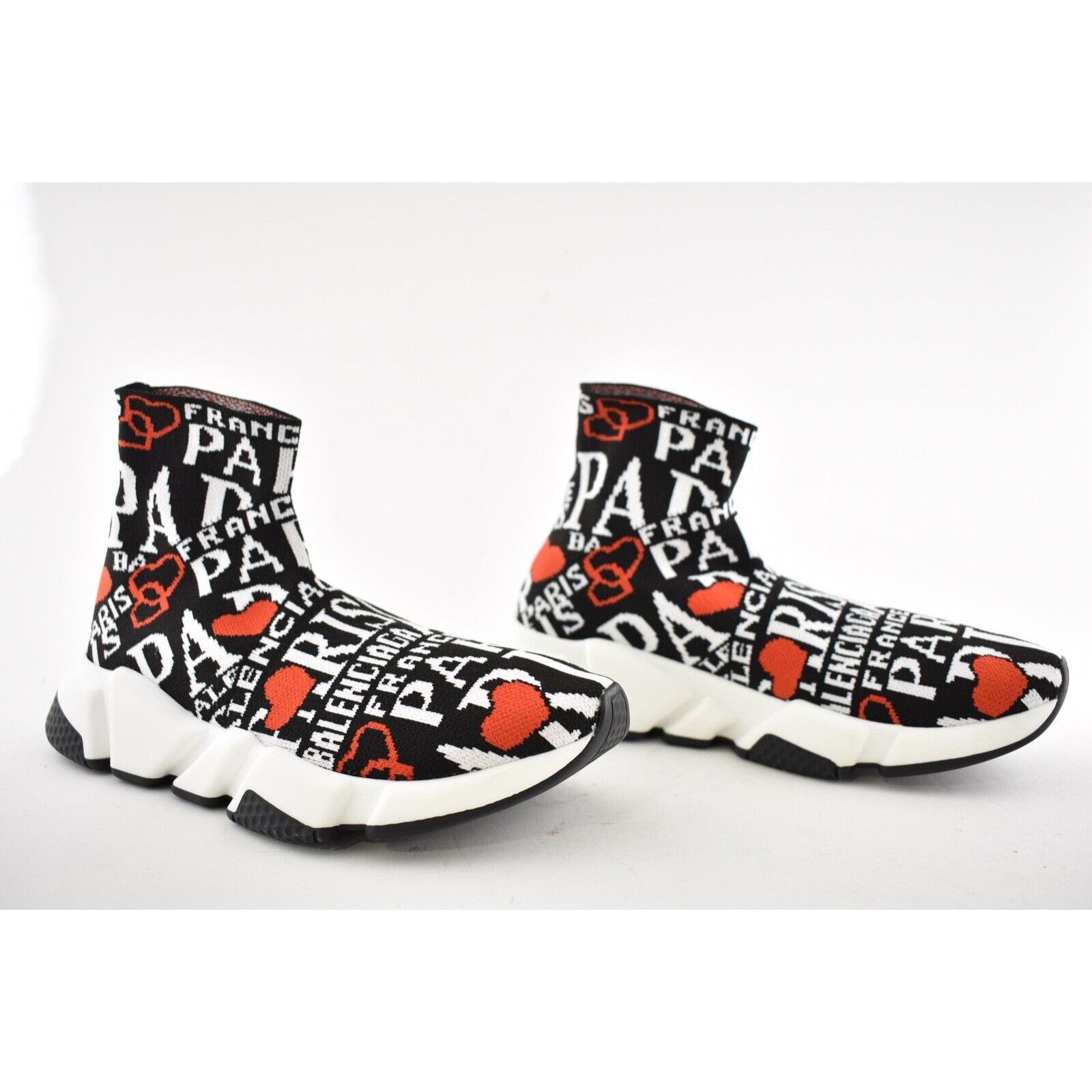 Balenciaga Balenciaga Women Sock White Black Red Paris Sneakers 42 Size US 12 / IT 42 - 5 Thumbnail