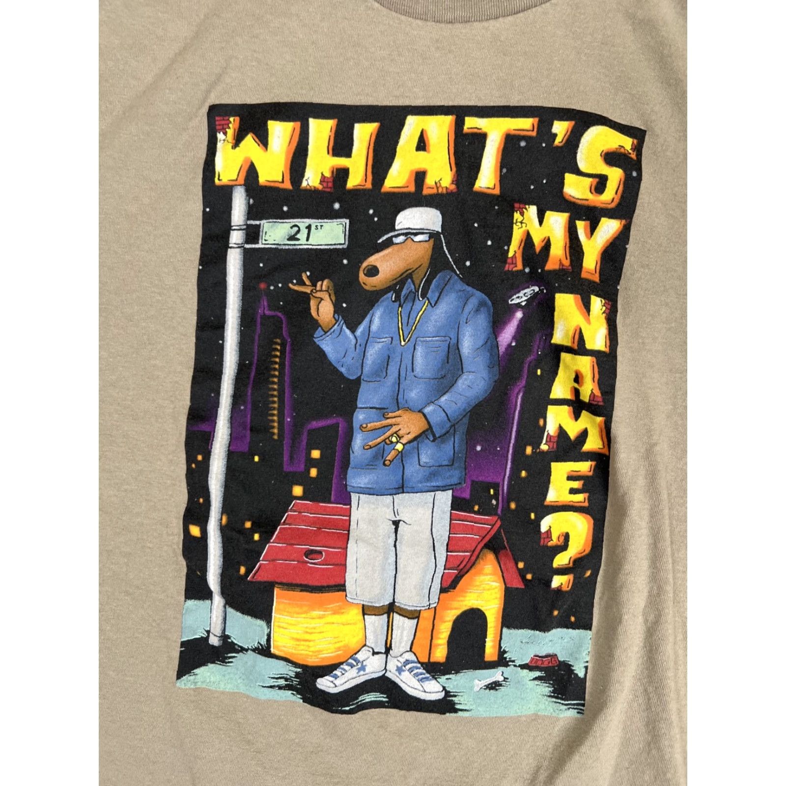 Etro Snoop Dogg T-Shirt L Tan Brown What’s My Name Joe Cool Retro 90s Music Tee Mens Short Sleeve Crew Neck Cotton Shirt Size US L / EU 52-54 / 3 - 2 Thumbnail