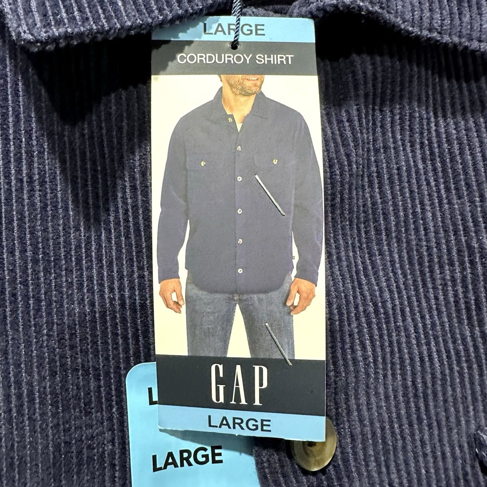 Gap GAP Shirt Mens Large Navy Blue Corduroy Button Up Long Sleeve Mens Size US L / EU 52-54 / 3 - 4 Thumbnail
