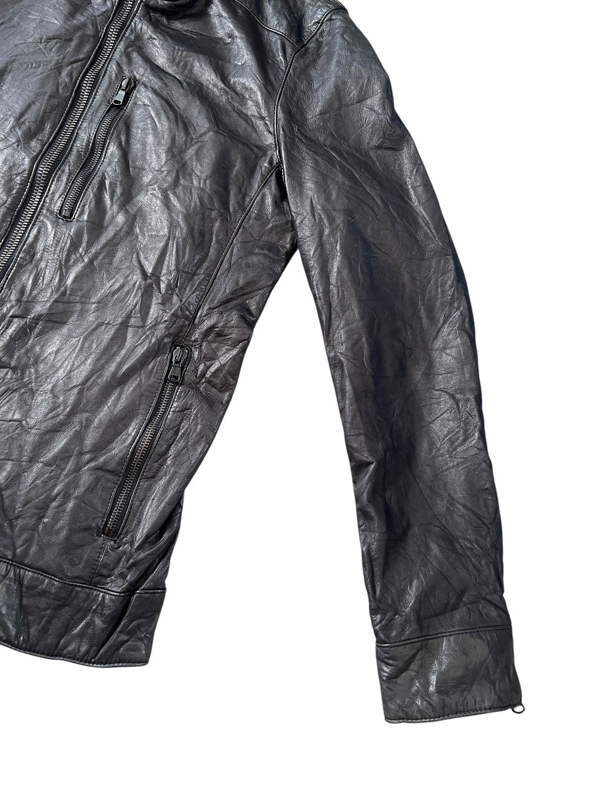 Japanese Brand Unknown Leather Riders Jacket Raccagni Zippers Rick Owens Size US S / EU 44-46 / 1 - 5 Thumbnail