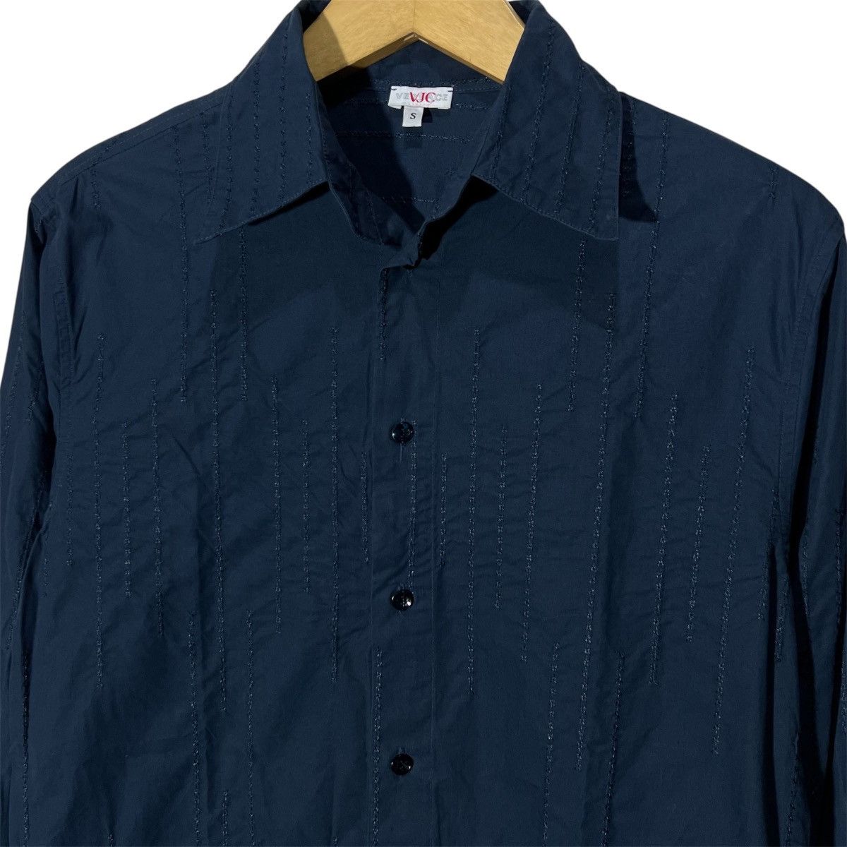Versace Versace Textured Shirts Dark Navy Size US M / EU 48-50 / 2 - 2 Thumbnail