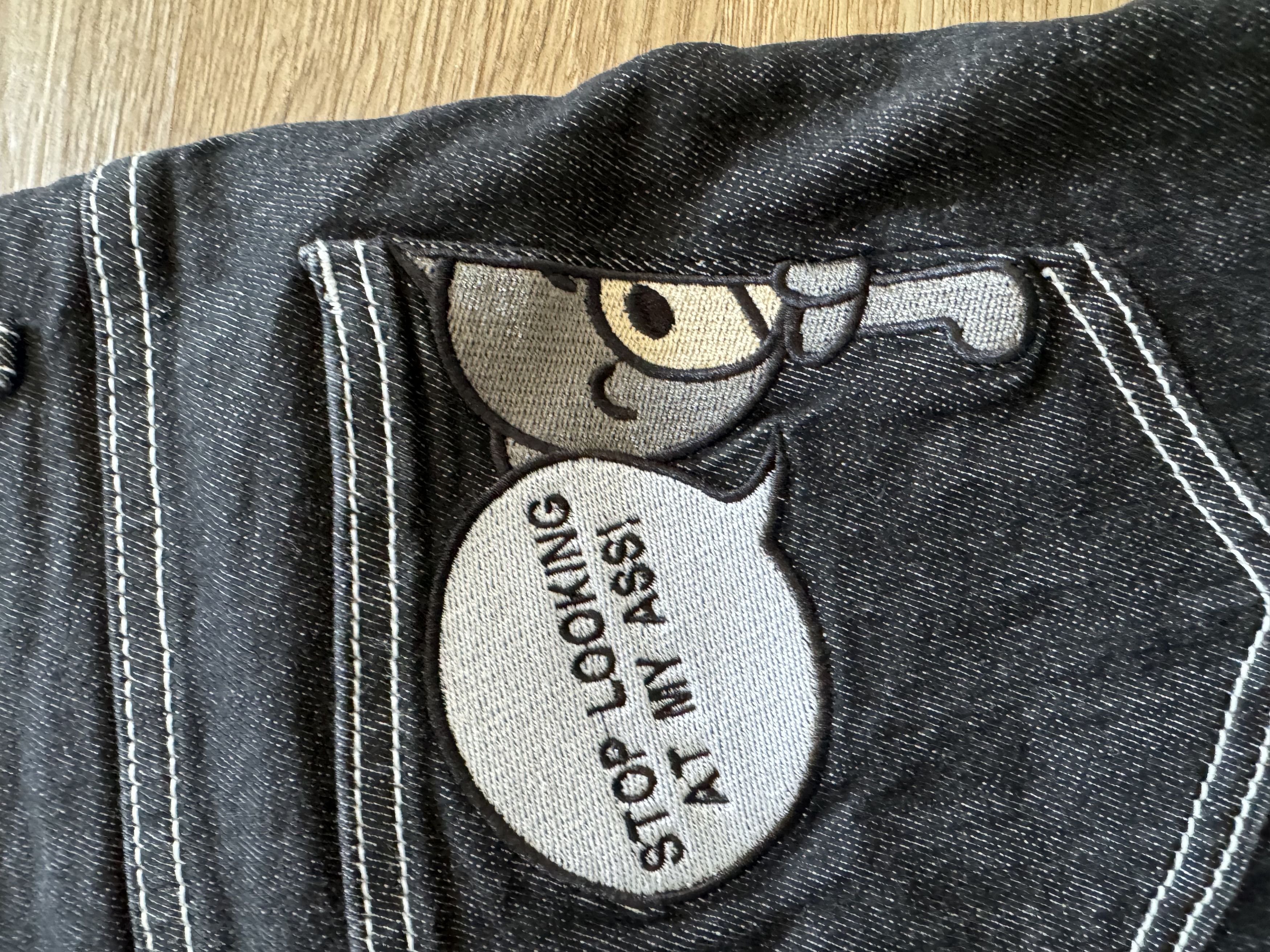 Jean BIMSEEN Bear Sad Face Jeans Size US 30 / EU 46 - 10 Thumbnail