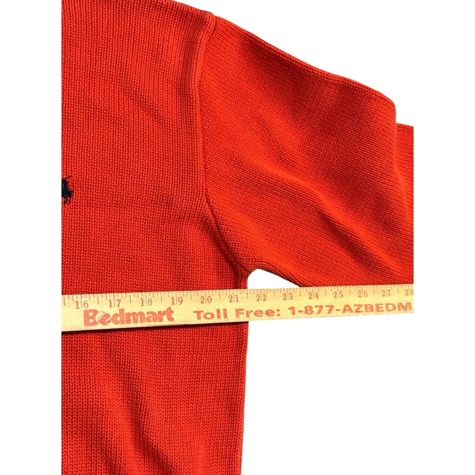Polo Ralph Lauren VINTAGE Polo Ralph Lauren Sweater Mens L Orange Crewneck Cotton Pullover 90s Size US L / EU 52-54 / 3 - 5 Thumbnail
